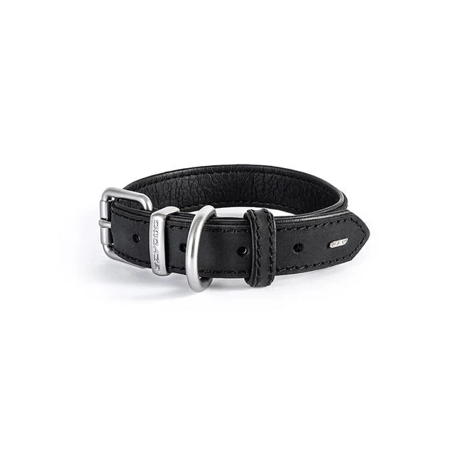 EzyDog Oxford Leather Dog Collar Black Extra Large