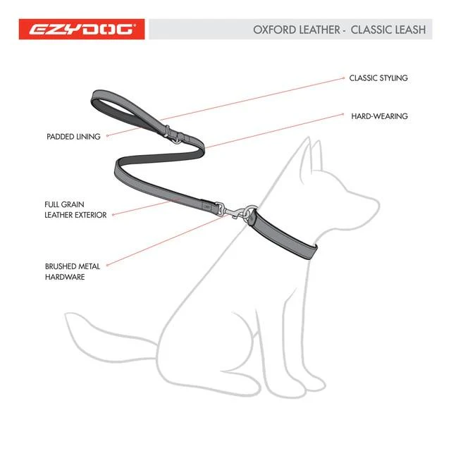 EzyDog Oxford Leather Dog Lead Black - Image 7