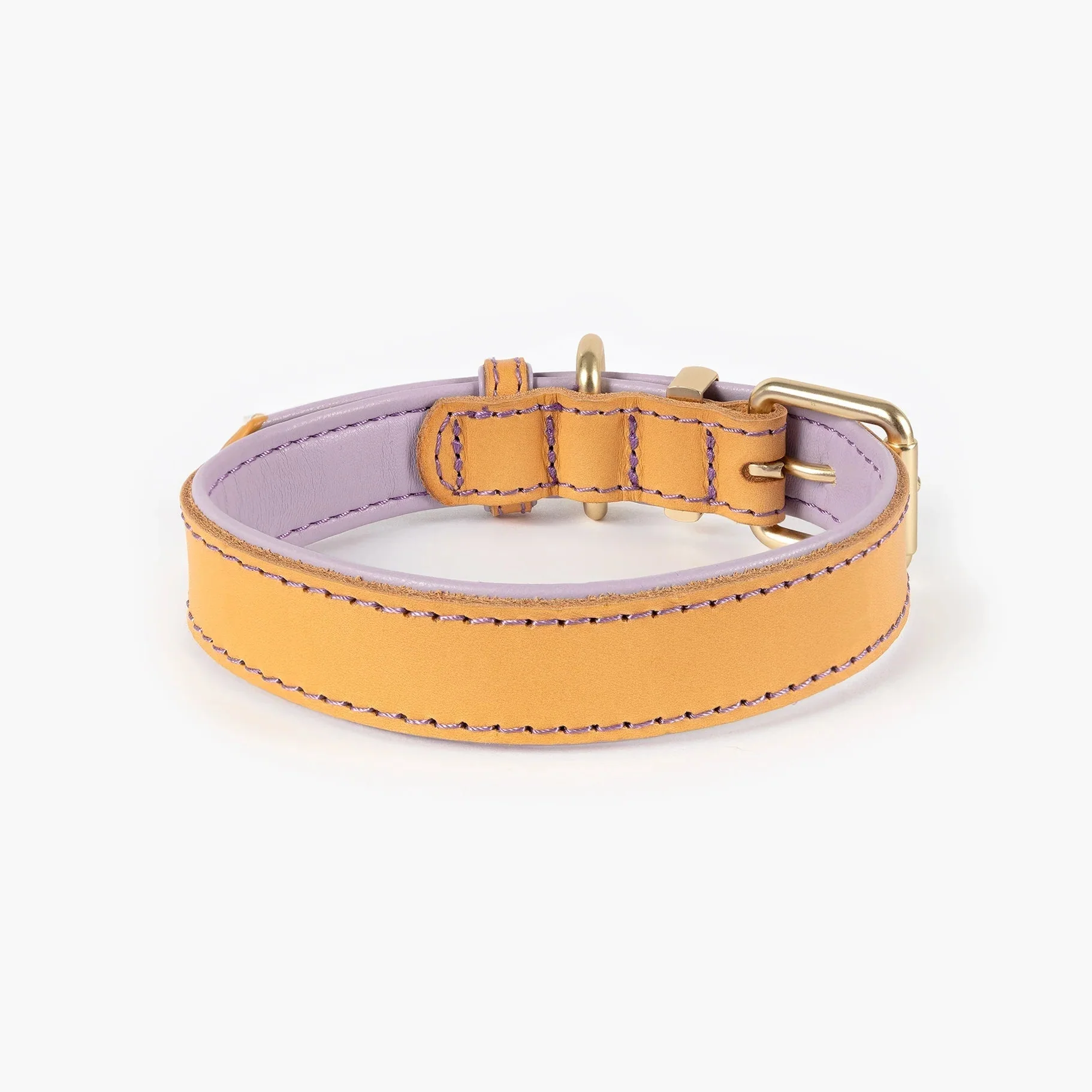 EzyDog Oxford Leather Dog Collar Blonde and Lilac Extra Large - Image 2