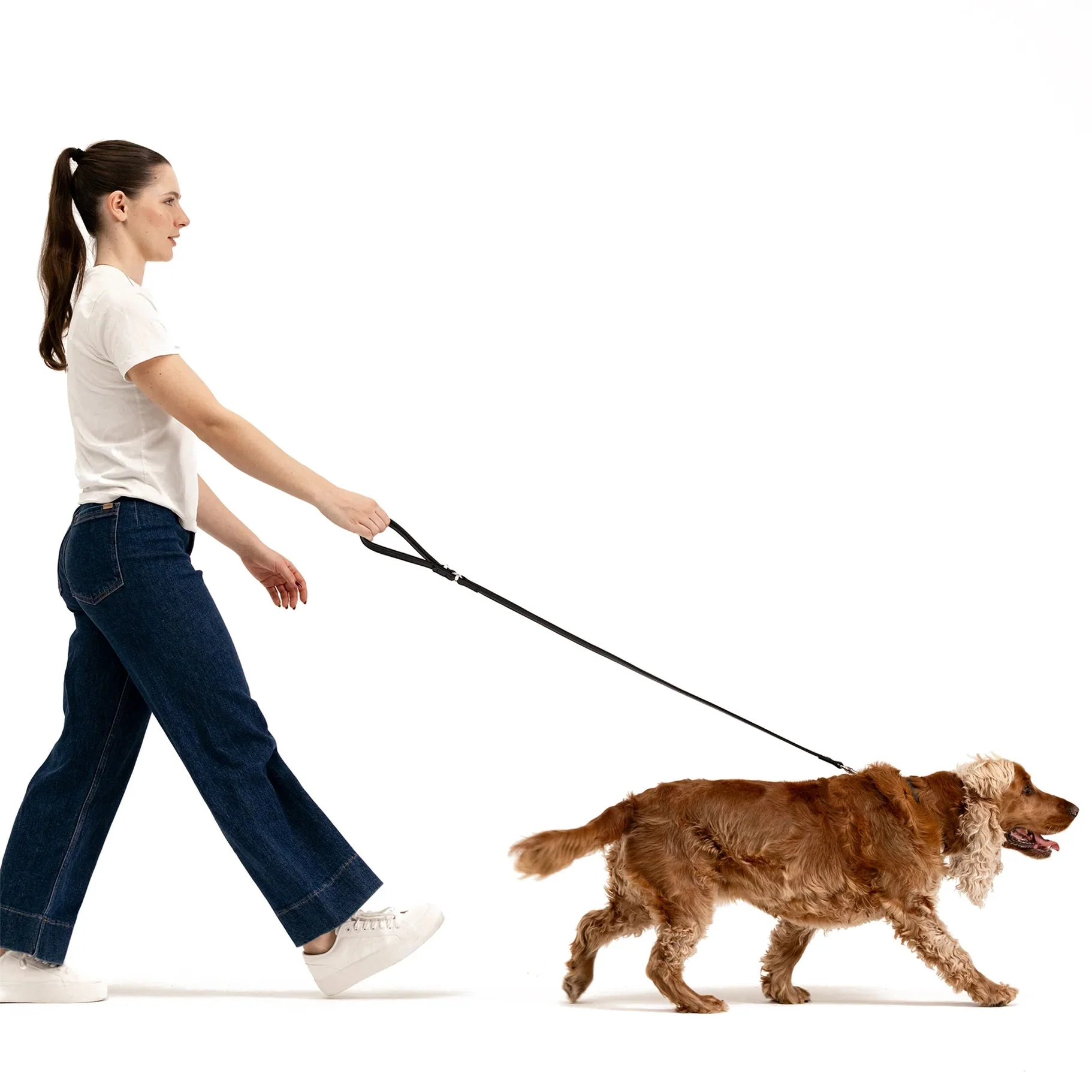 EzyDog Oxford Leather Dog Lead Blonde and Lilac 42inch - Image 3