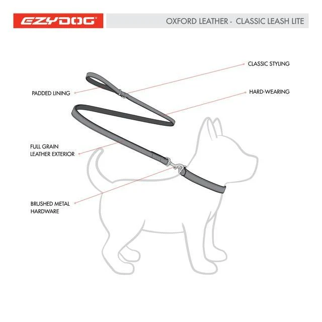 EzyDog Oxford Leather Lite Lead for Small Dogs Brown - Image 7