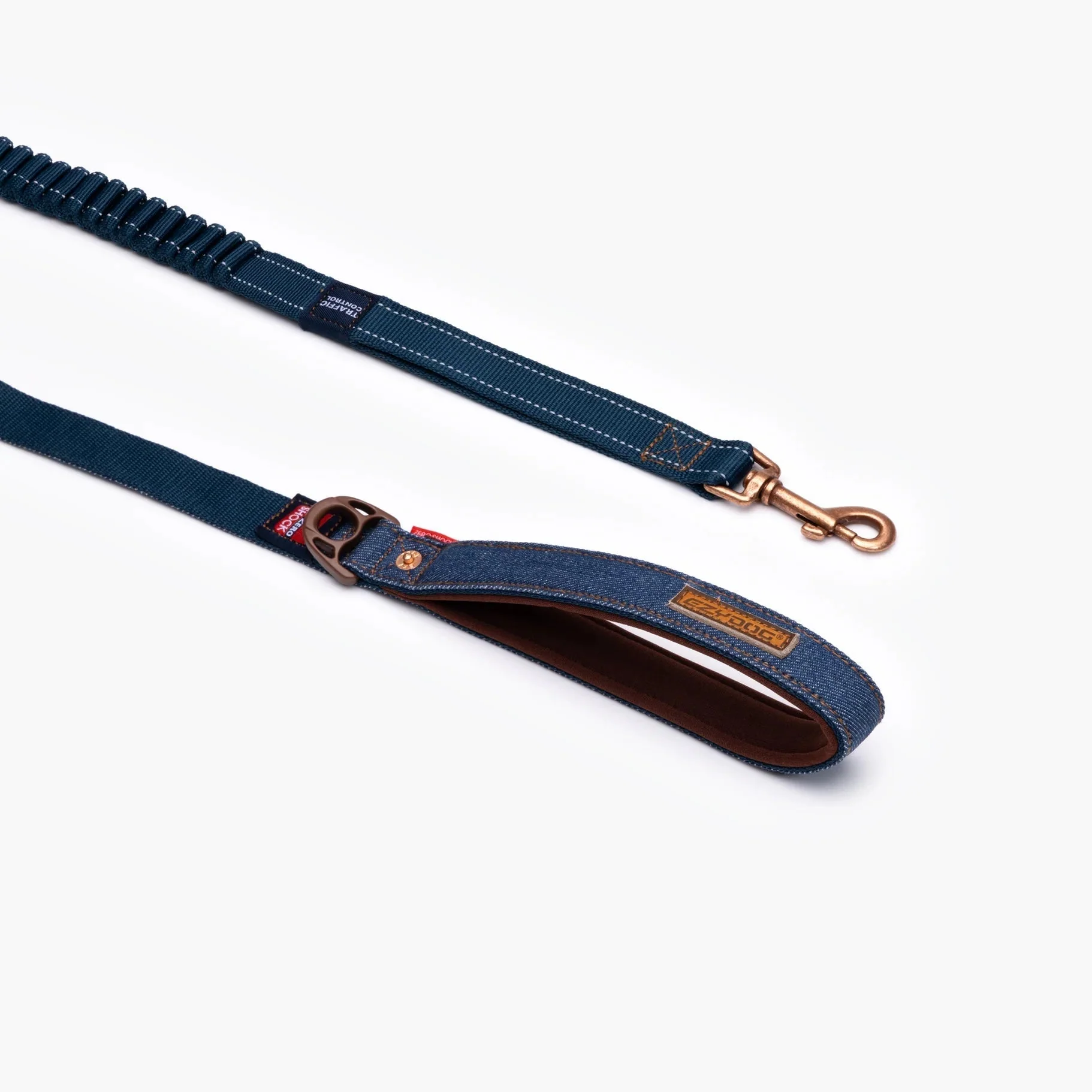 EzyDog Zero Shock Dog Lead Blue Denim Large 48inch - Image 2