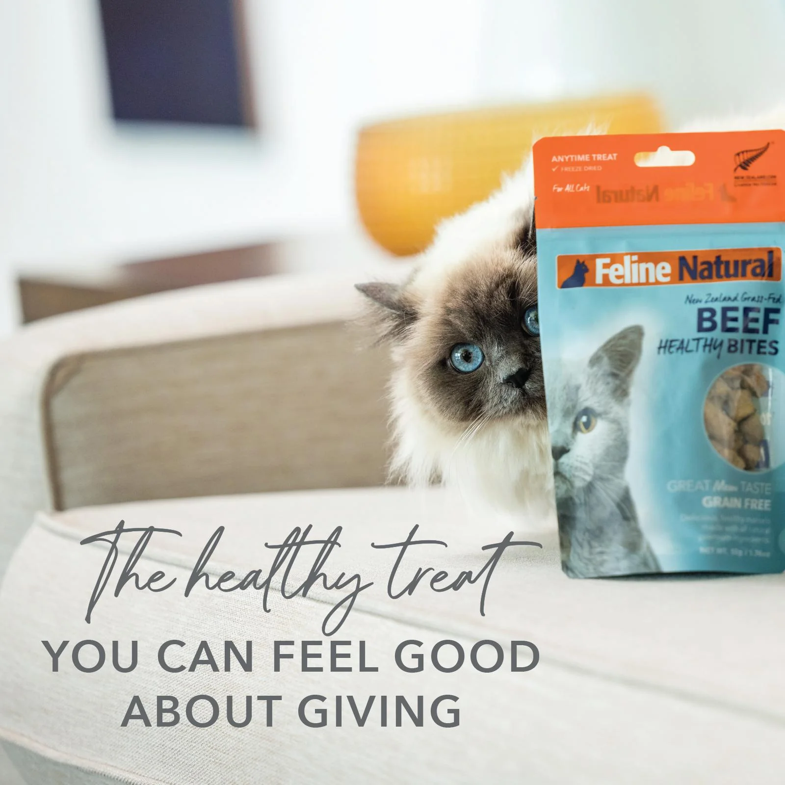Feline Natural Beef Healthy Bites Freeze Dried Cat Treats 50g - Image 6