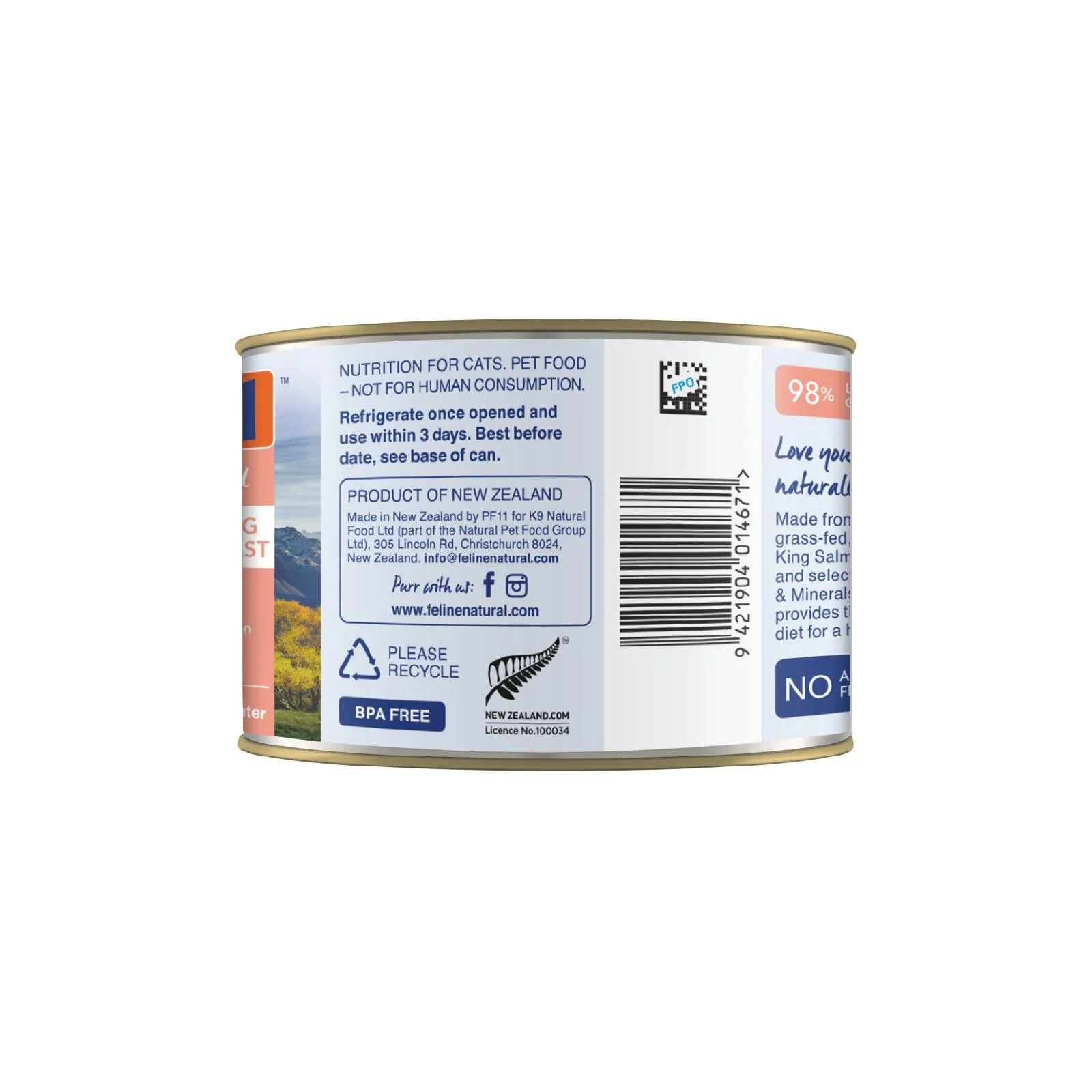 Feline Natural Lamb and Salmon Feast Wet Cat Food 170g - Image 4