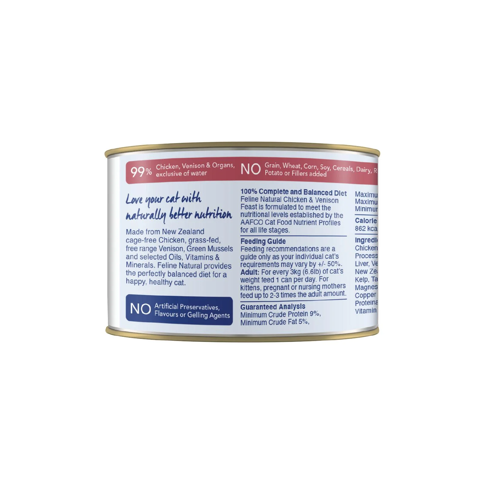Feline Natural Chicken and Venison Feast Wet Cat Food 170g x 12 - Image 2