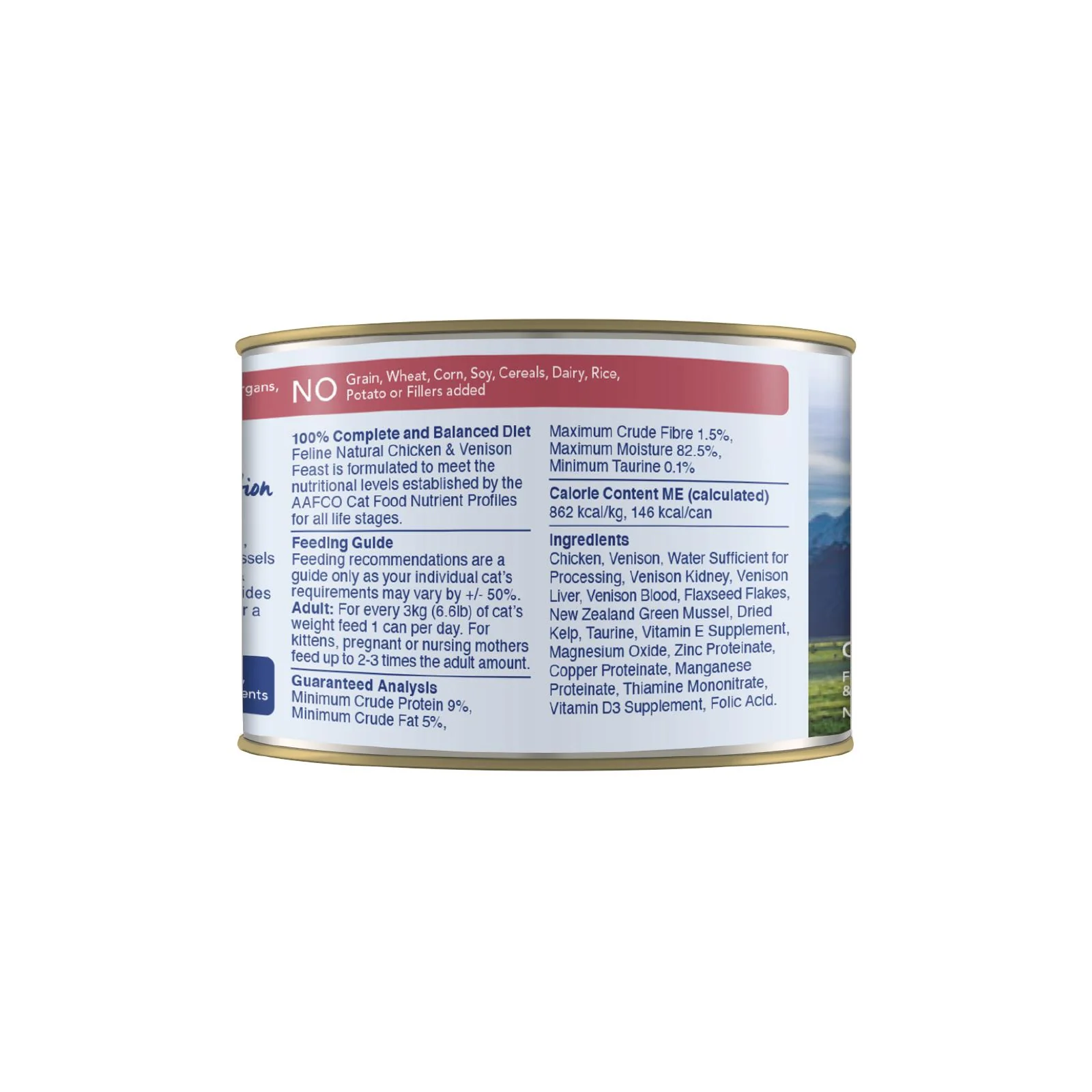 Feline Natural Chicken and Venison Feast Wet Cat Food 170g x 12 - Image 3