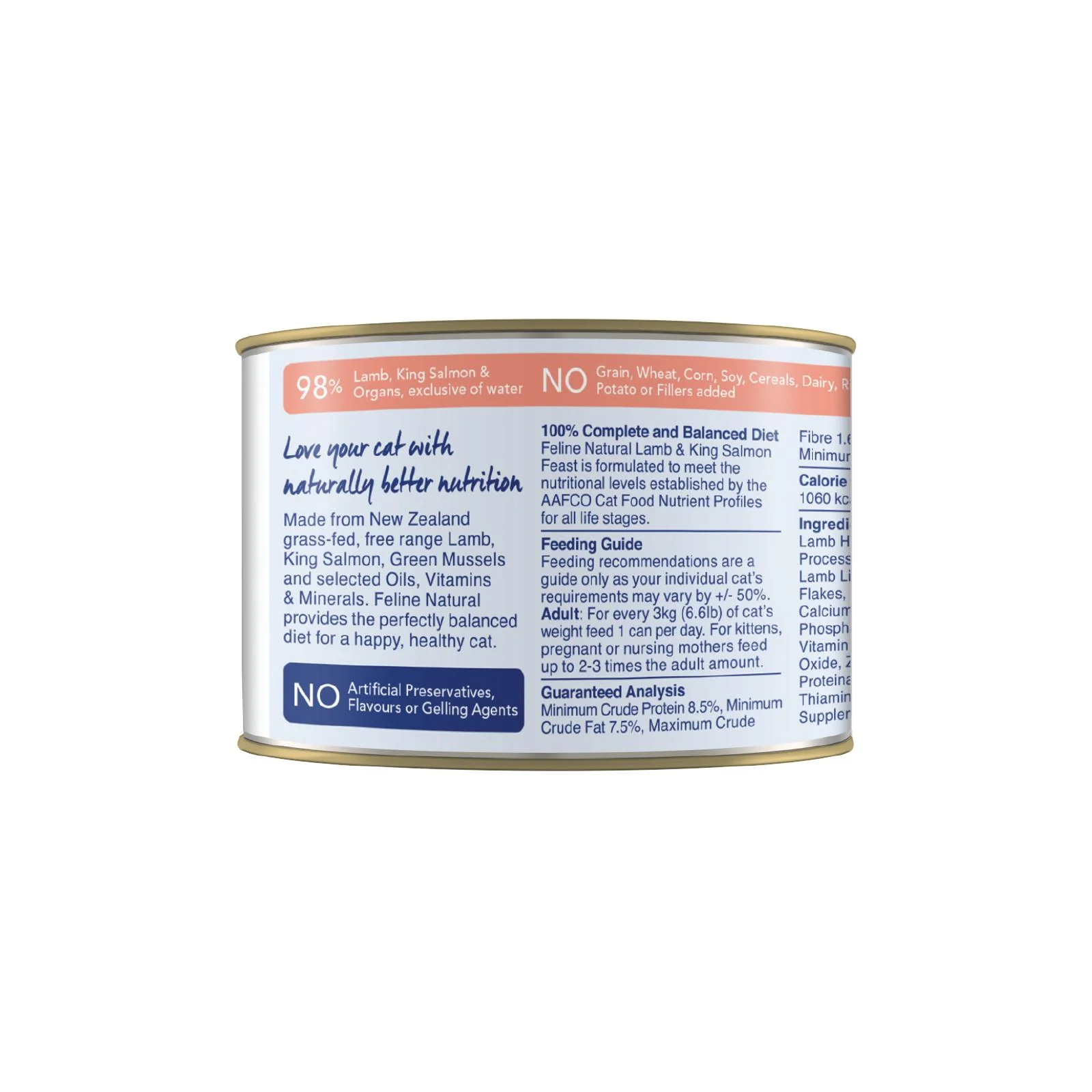 Feline Natural Lamb and Salmon Feast Wet Cat Food 170g x 12 - Image 2
