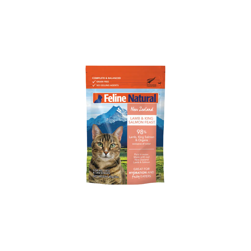 Feline Natural Lamb and Salmon Feast Wet Cat Food 85g X12 - Image 2