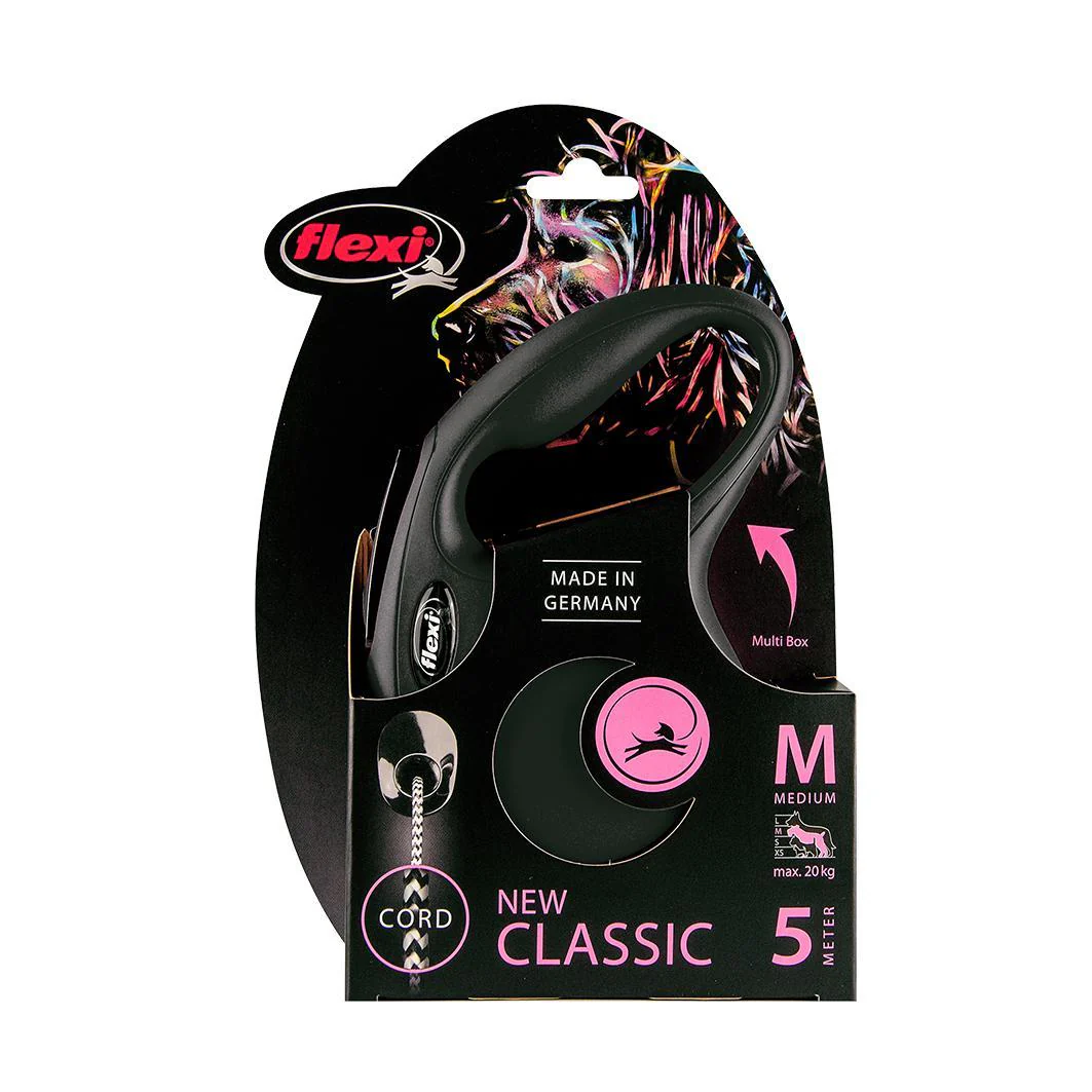 Flexi Classic Cord Retractable Dog Lead Black Medium 5m - Image 2
