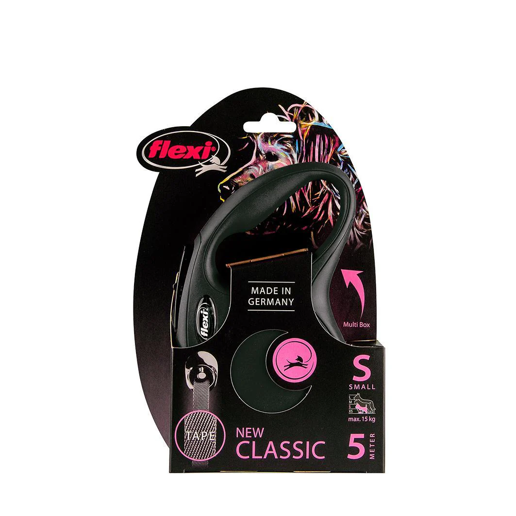 Flexi Classic Tape Retractable Dog Lead Black Small 5m - Image 2