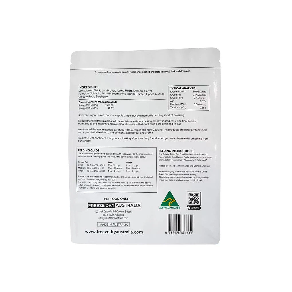 Freeze Dry Australia Freeze Dried Natural Raw Cat Food Lamb 500g - Image 3