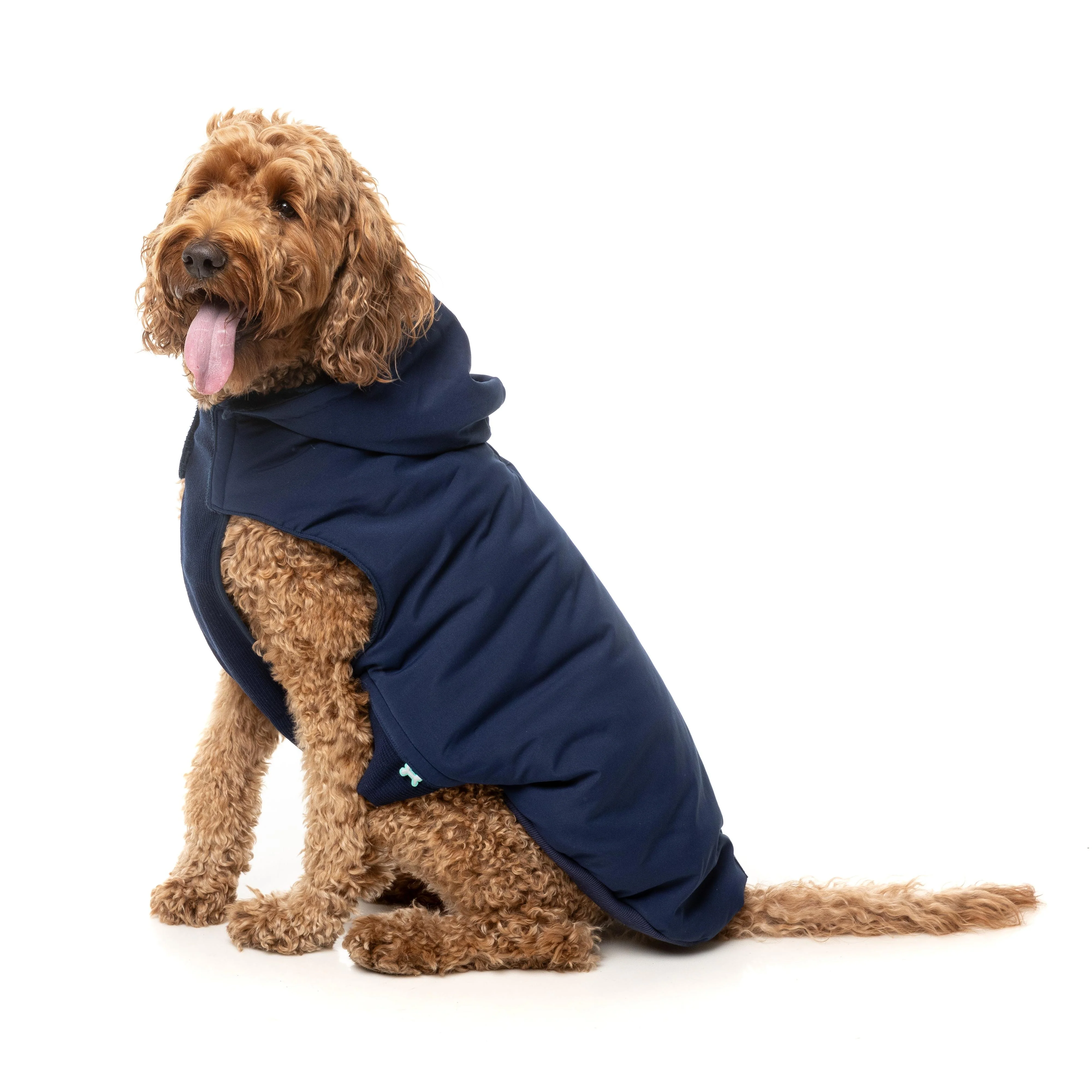 FuzzYard Dog Apparel Essential Padded Hooded Jacket Navy Size 5 - Image 3
