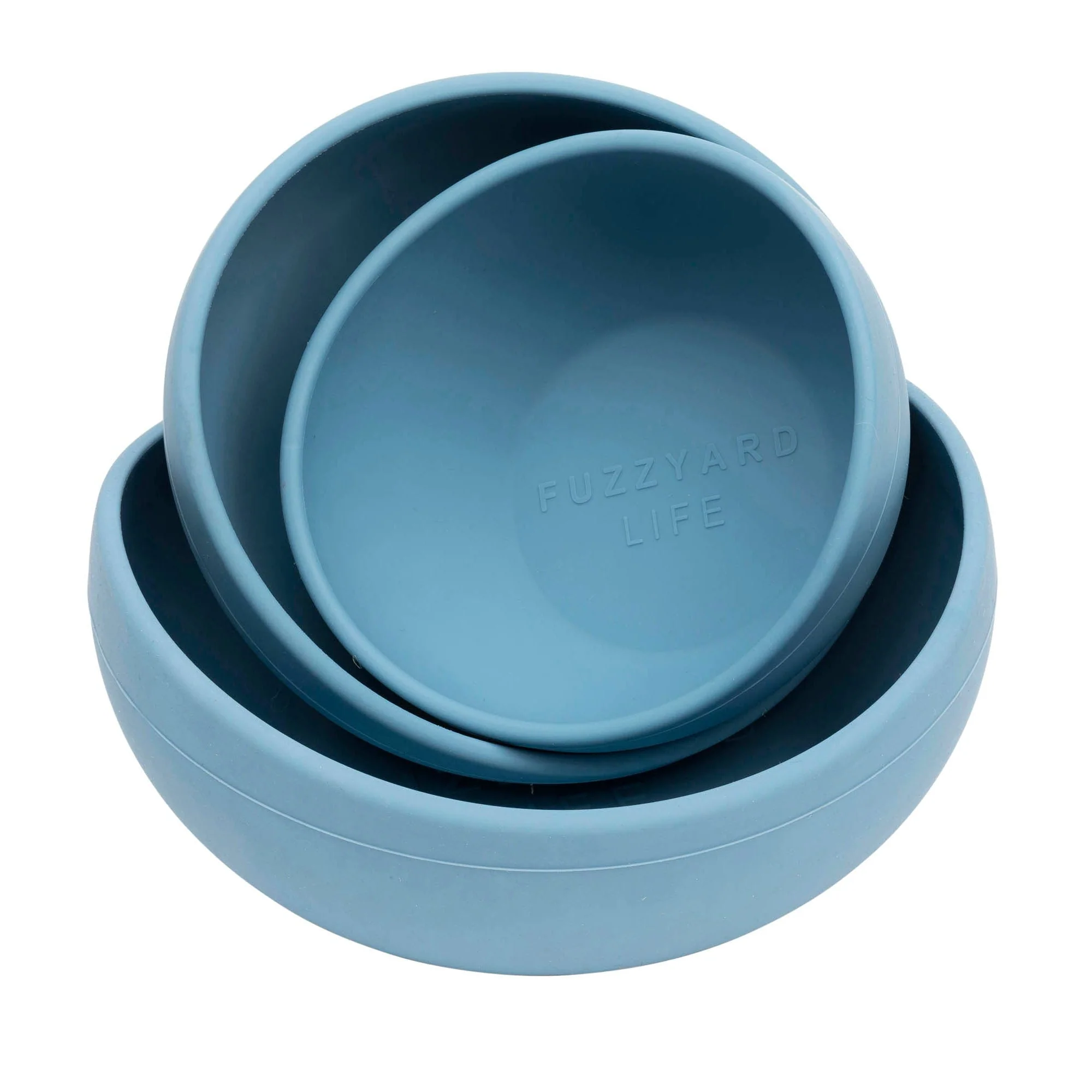 FuzzYard Life Silicone Dog Bowl French Blue Small - Image 2