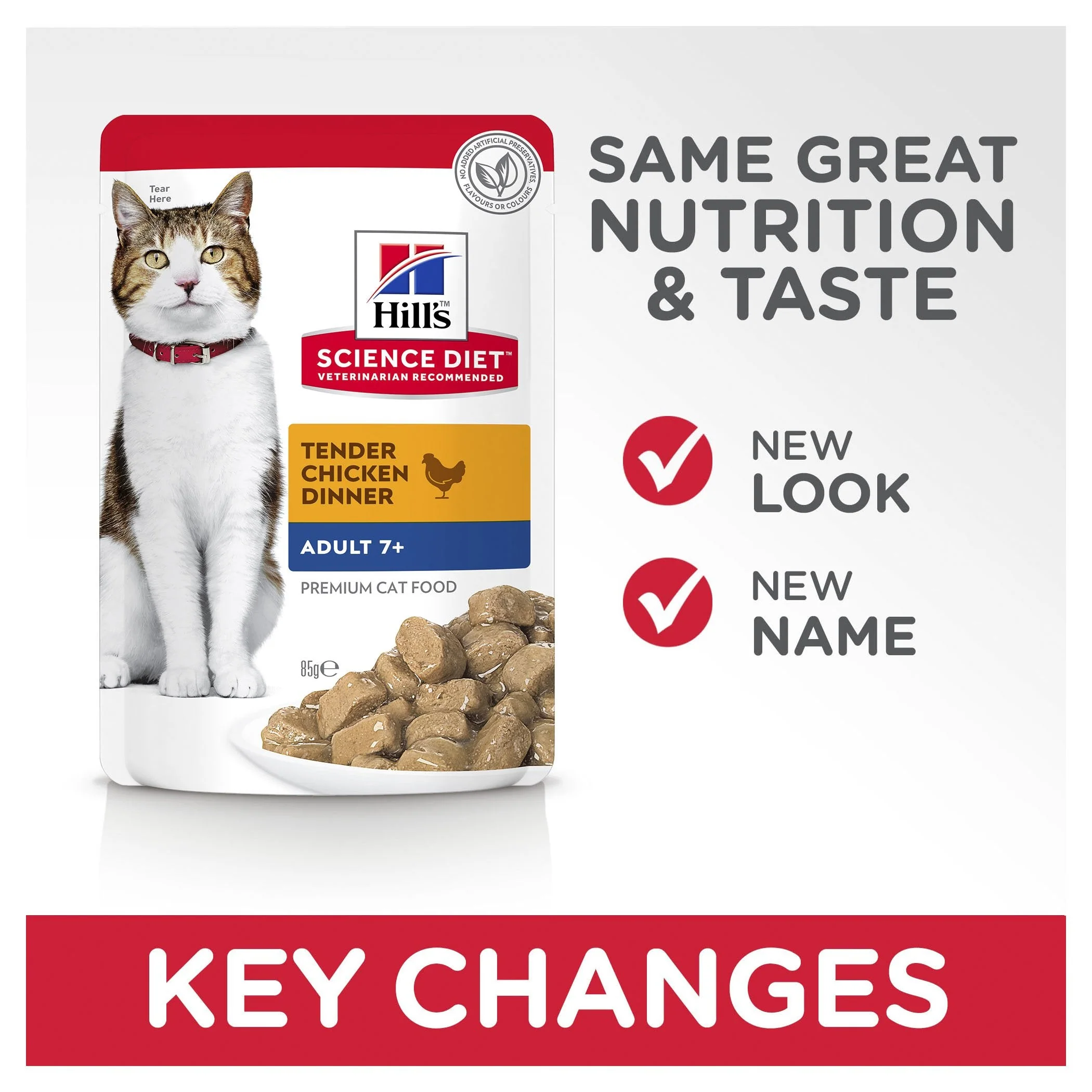 Hills Science Diet Adult 7+ Active Longevity Mature Chicken Cat Food Pouches 85g - Image 4