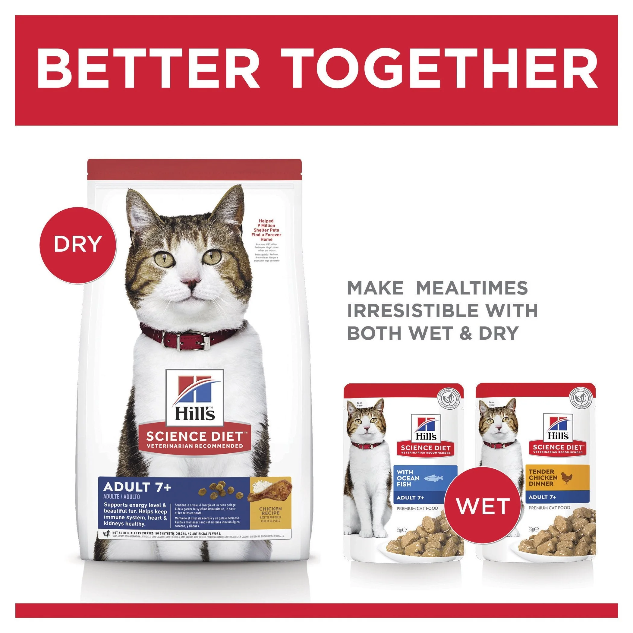 Hills Science Diet Senior Adult 7+ Dry Cat Food 3kg - Image 6