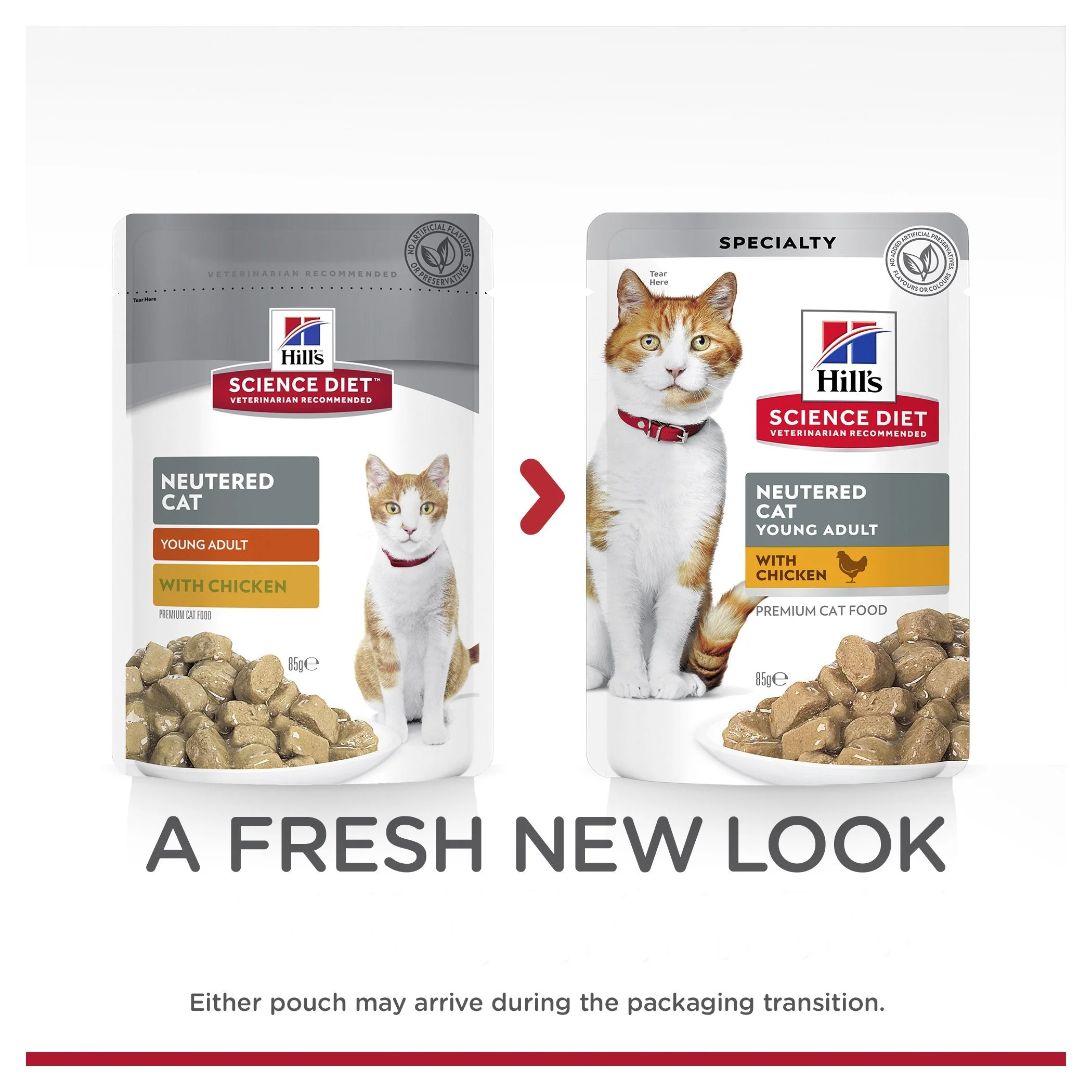 Hills Science Diet Young Adult Neutered Chicken Cat Food Pouches 85g - Image 3