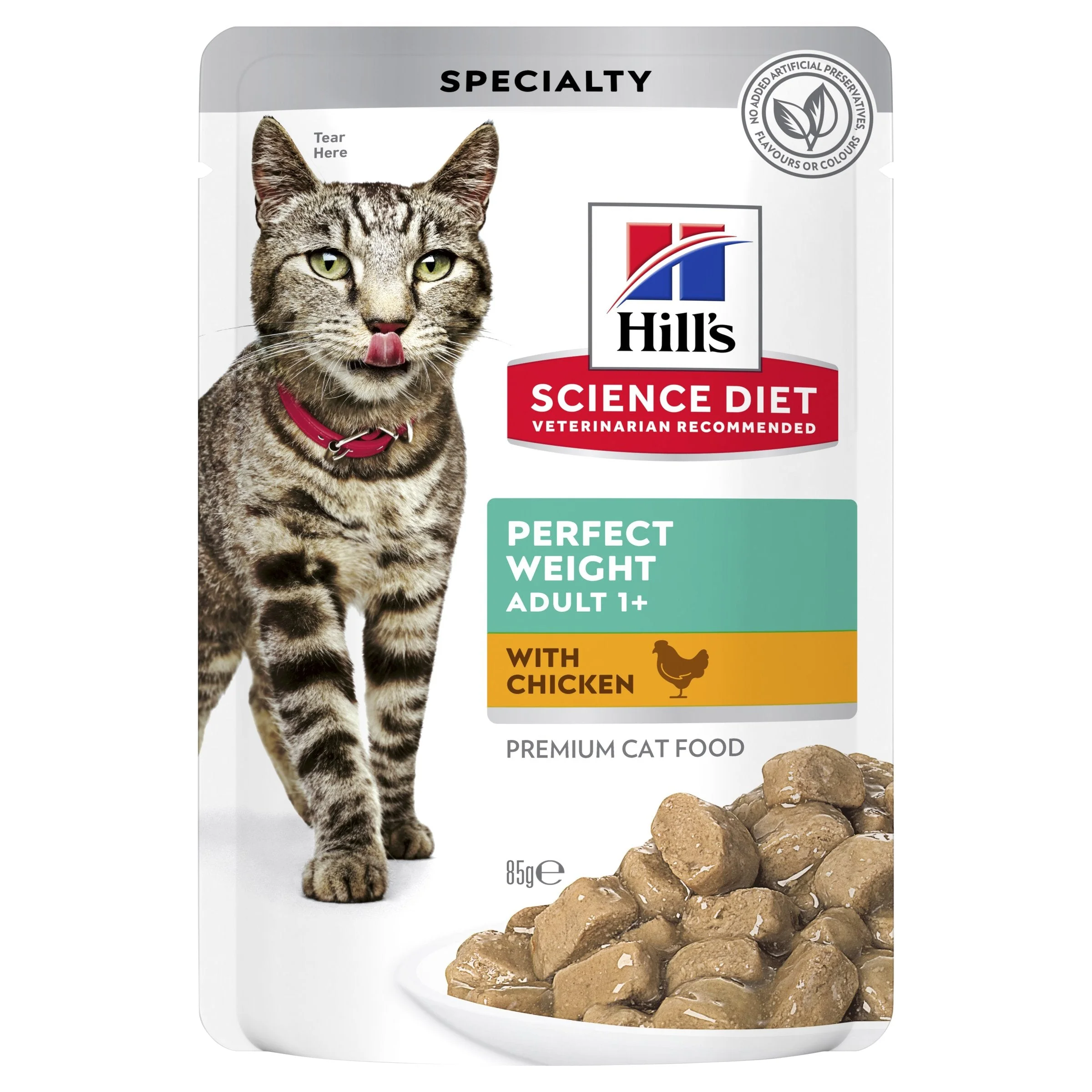 Hills Science Diet Adult Perfect Weight Chicken Cat Food Pouches 85g x 12 - Image 2