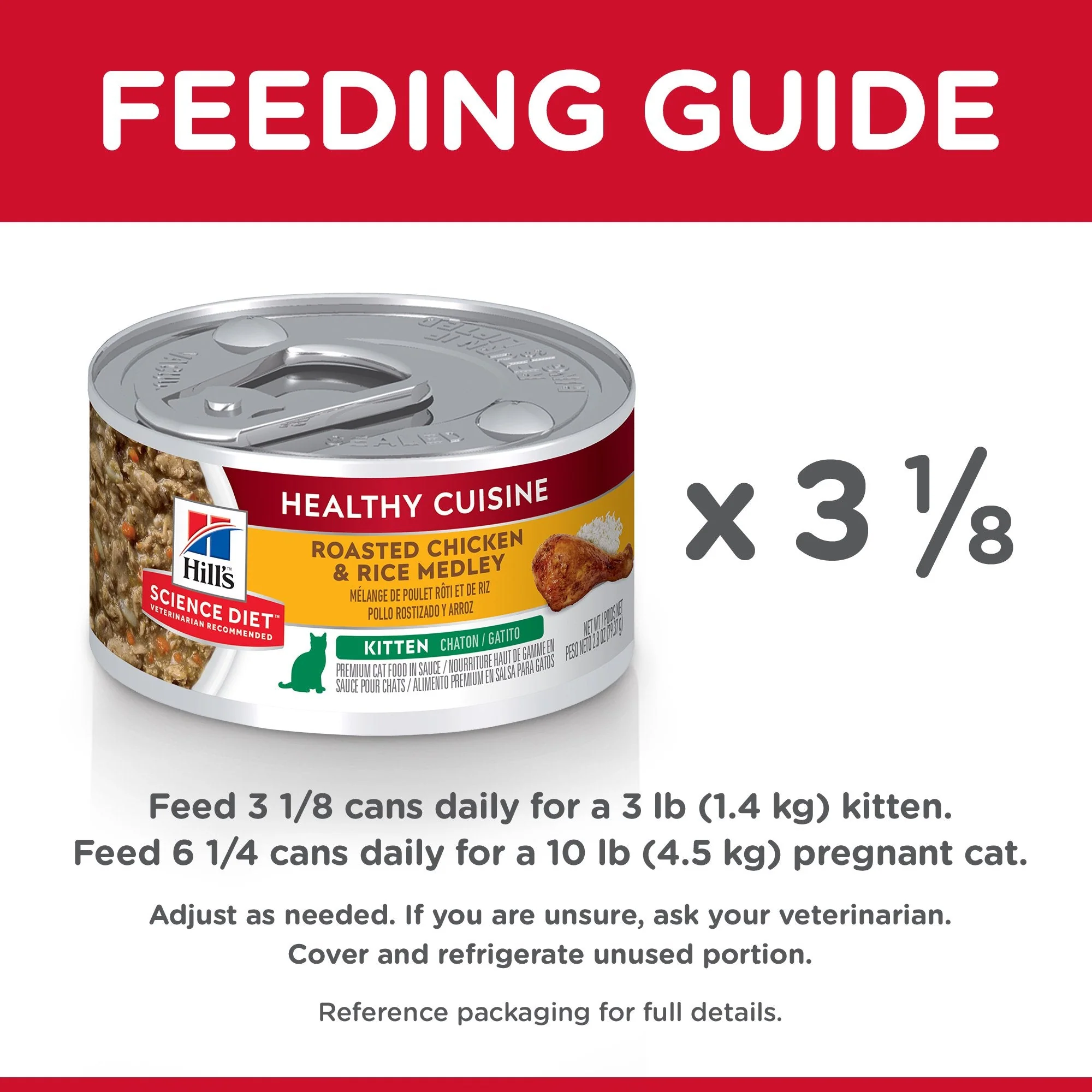 Hills Science Diet Kitten Healthy Cuisine Chicken and Rice Medley Canned Cat Food 79g x 24 - Image 6