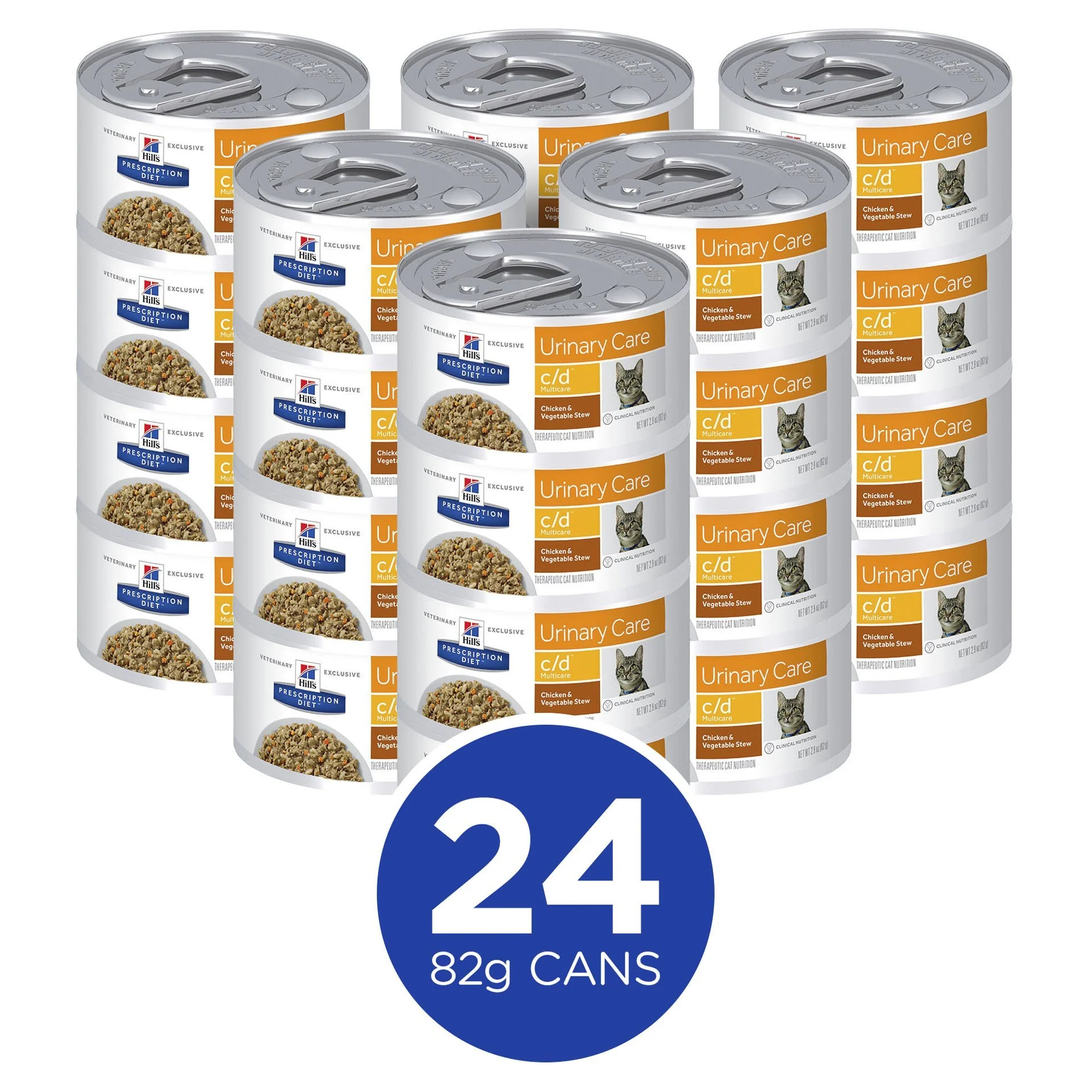 Hills Prescription Diet Cat c/d Multicare Urinary Care Chicken and Vegetable Stew Wet Food 82g x 24 - Image 3