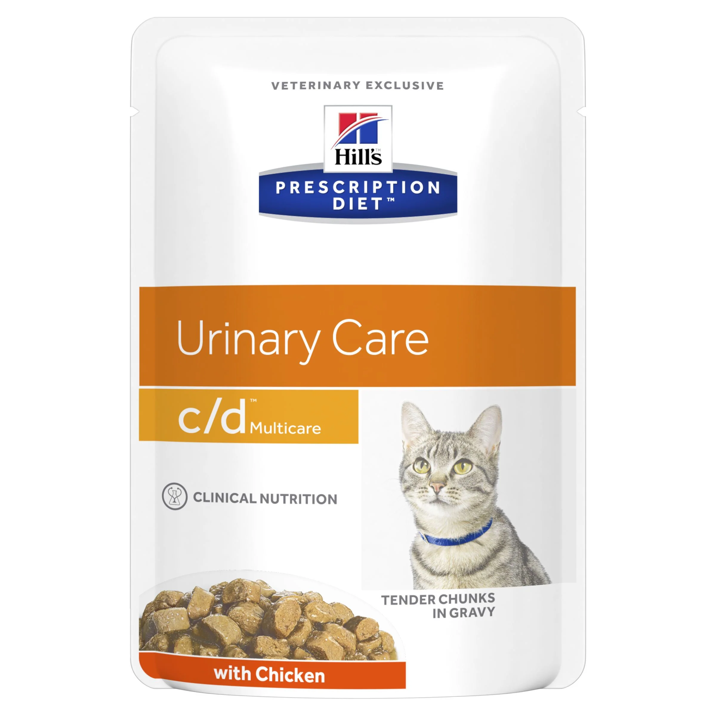 Hills Prescription Diet Cat c/d Multicare Urinary Care Chicken Wet Food Pouches 85g x 12 - Image 2
