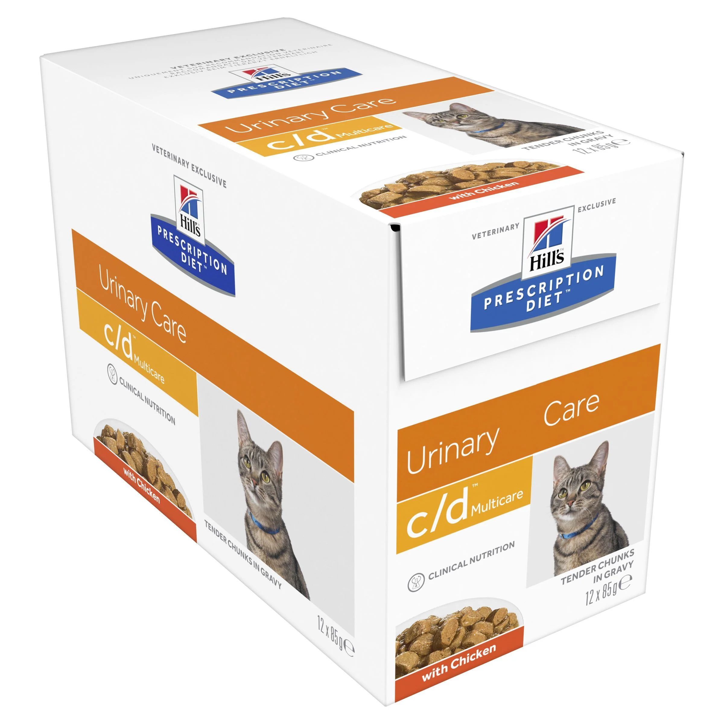 Hills Prescription Diet Cat c/d Multicare Urinary Care Chicken Wet Food Pouches 85g x 12 - Image 4
