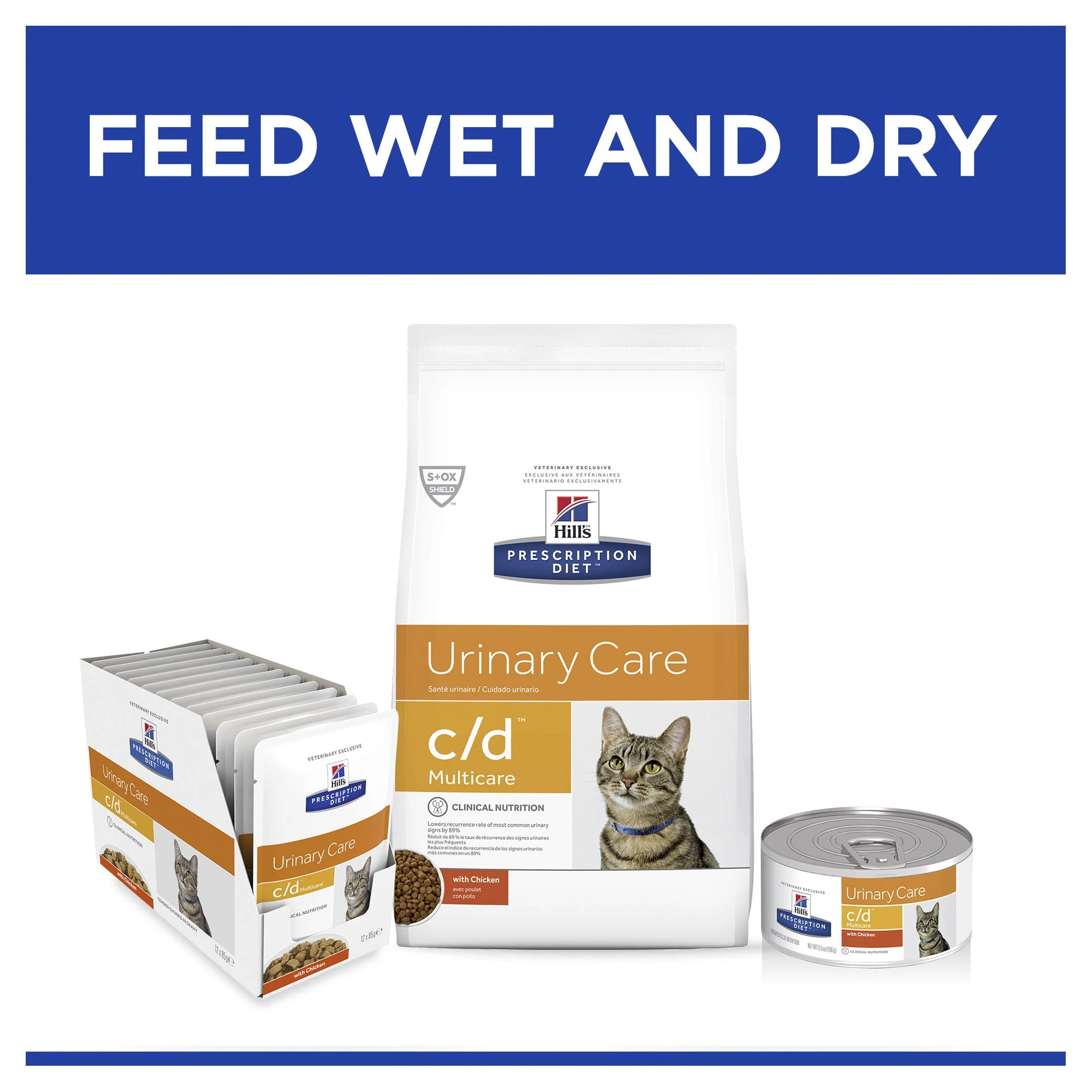 Hills Prescription Diet Cat c/d Multicare Urinary Care Chicken Wet Food Pouches 85g x 12 - Image 6