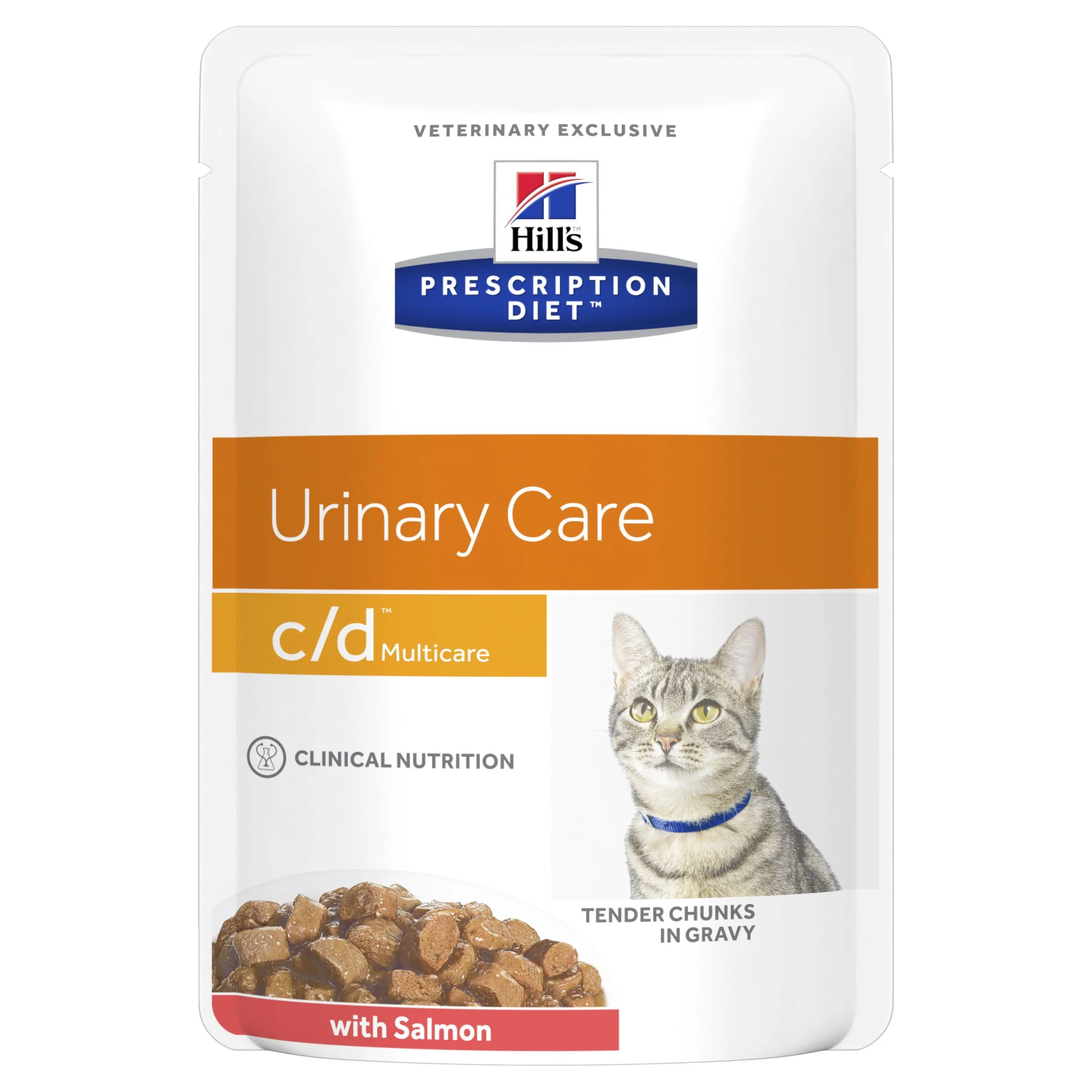Hills Prescription Diet Cat c/d Multicare Urinary Care Salmon Wet Food Pouch 85g x 12 - Image 2