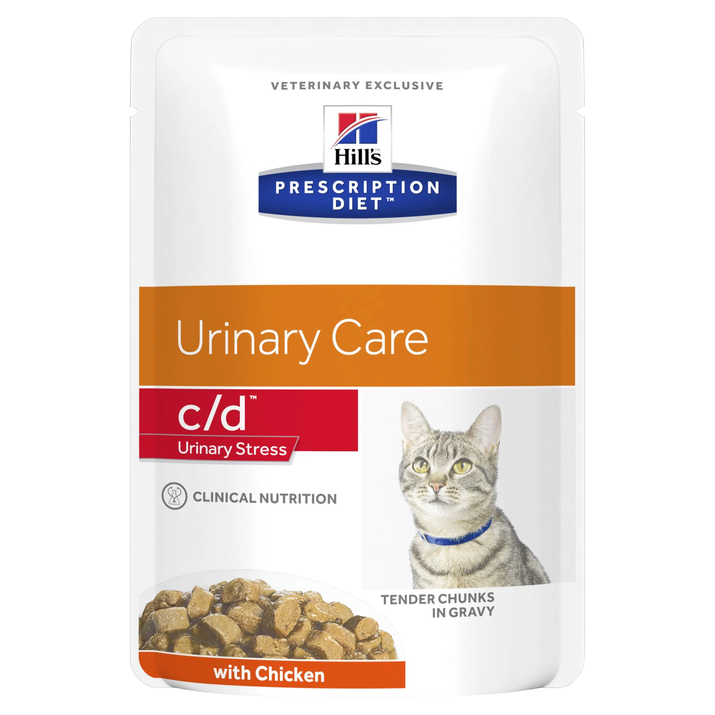 Hills Prescription Diet Cat c/d Multicare Urinary Stress Chicken Wet Food Pouches 85g x 12 - Image 2