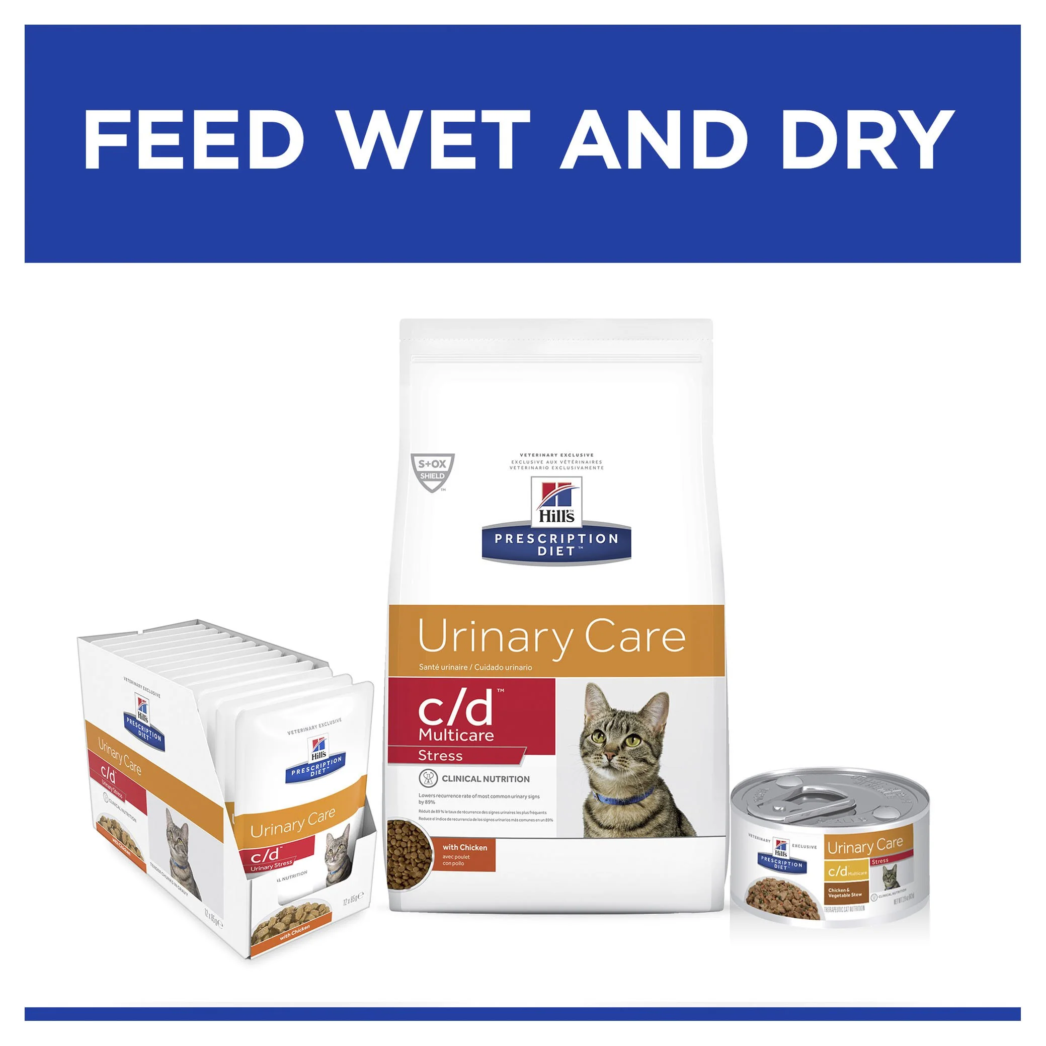 Hills Prescription Diet Cat c/d Multicare Urinary Stress Chicken Wet Food Pouches 85g x 12 - Image 6