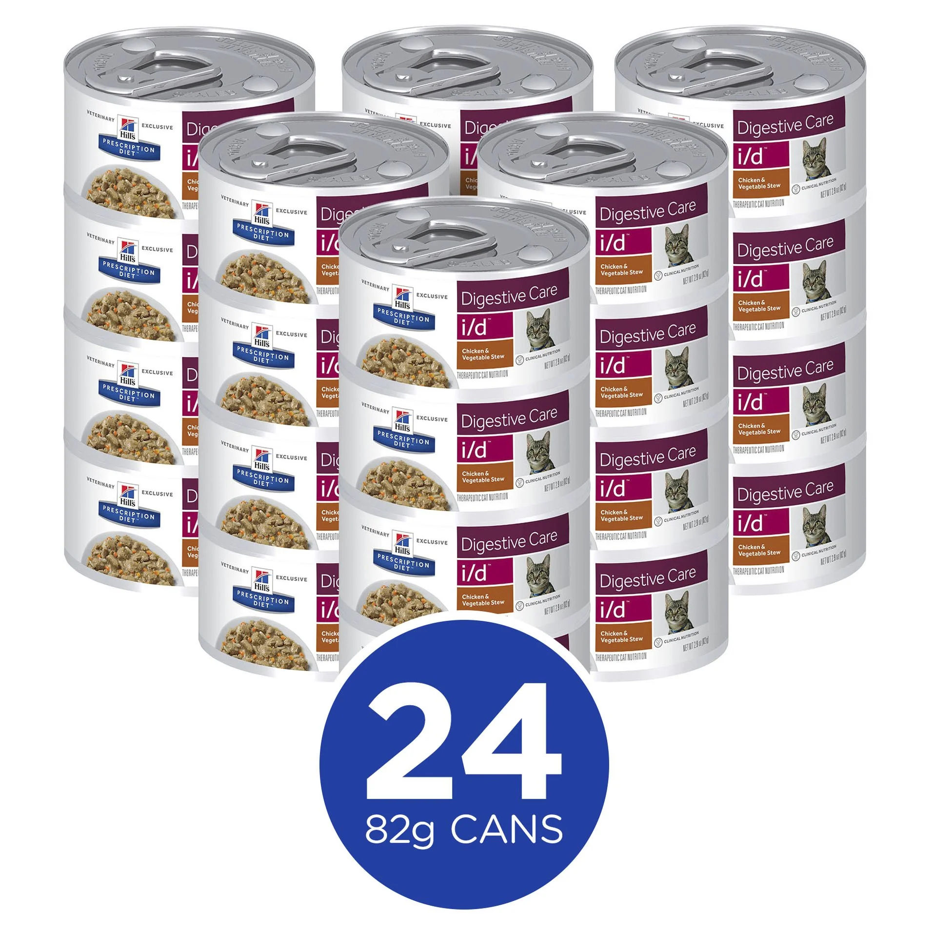 Hills Prescription Diet Cat i/d Digestive Care Chicken and Vegetable Stew Wet Food 82g x 24 - Image 3