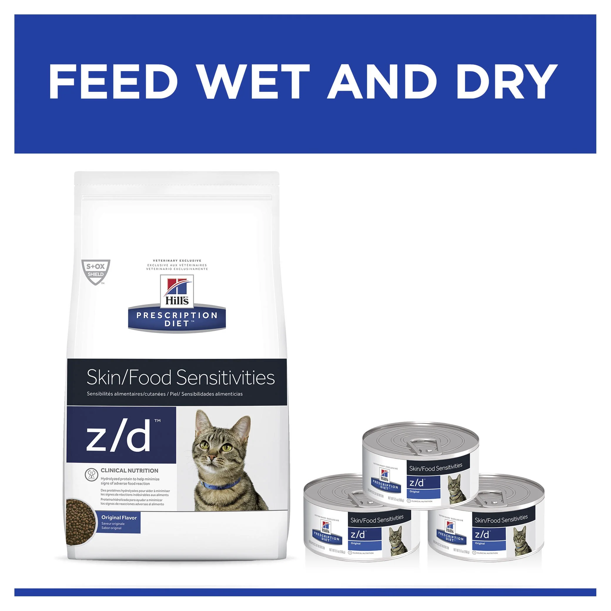 Hills Prescription Diet Cat z/d Skin/Food Sensitivities Original Wet Food 156g - Image 4