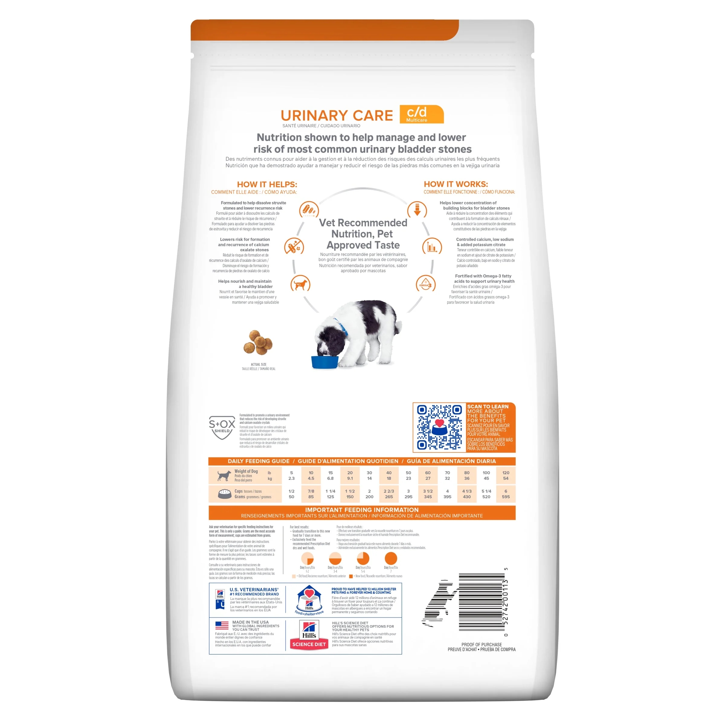 Hills Prescription Diet Dog c/d Multicare Urinary Care Dry Food 3.85kg - Image 2