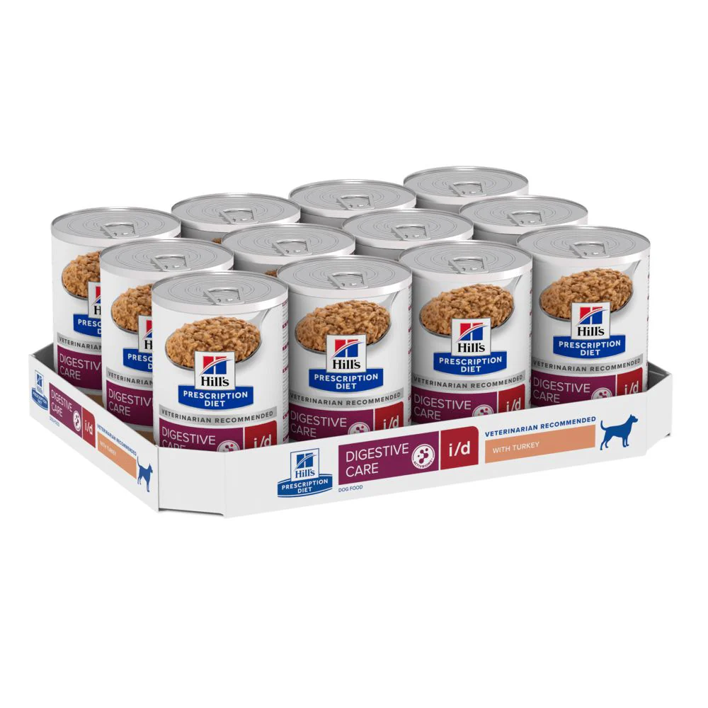 Hills Prescription Diet Dog i/d Digestive Care Turkey Wet Food 360g x 12