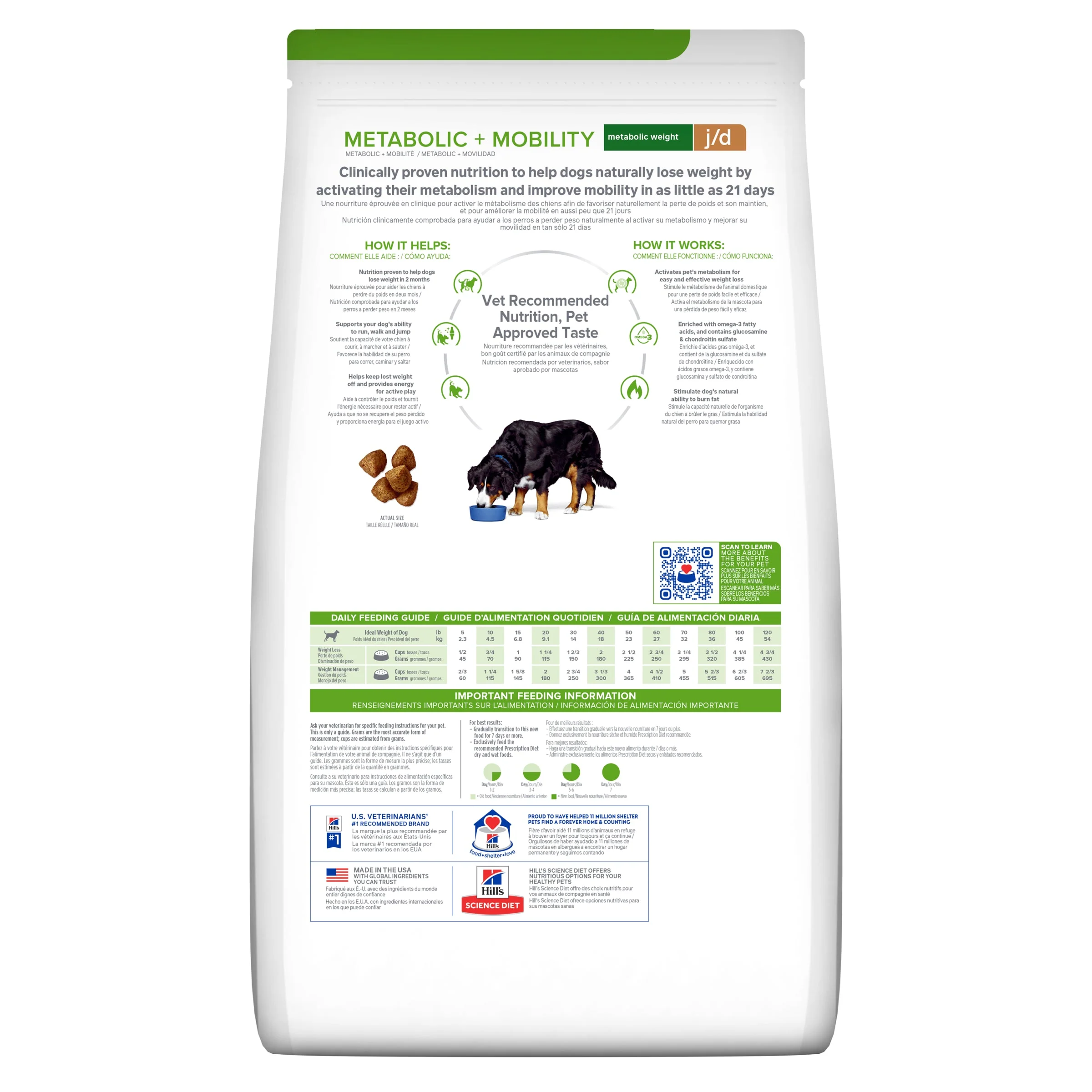 Hills Prescription Diet Dog Metabolic Weight + j/d Mobility Care Dry Food 10.8kg - Image 2