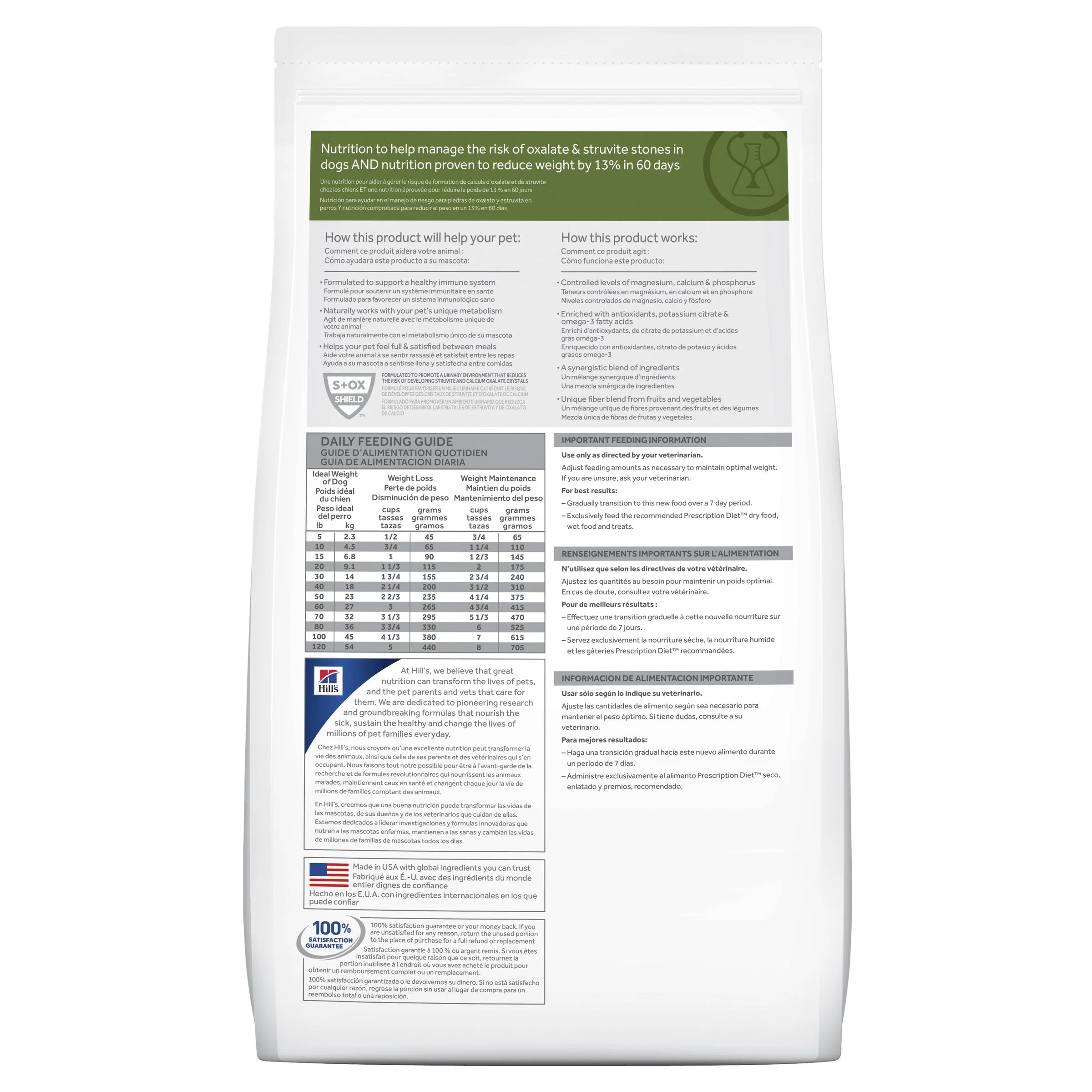 Hills Prescription Diet Dog Metabolic + Urinary Weight and Urinary Care Dry Food 3.85kg - Image 2