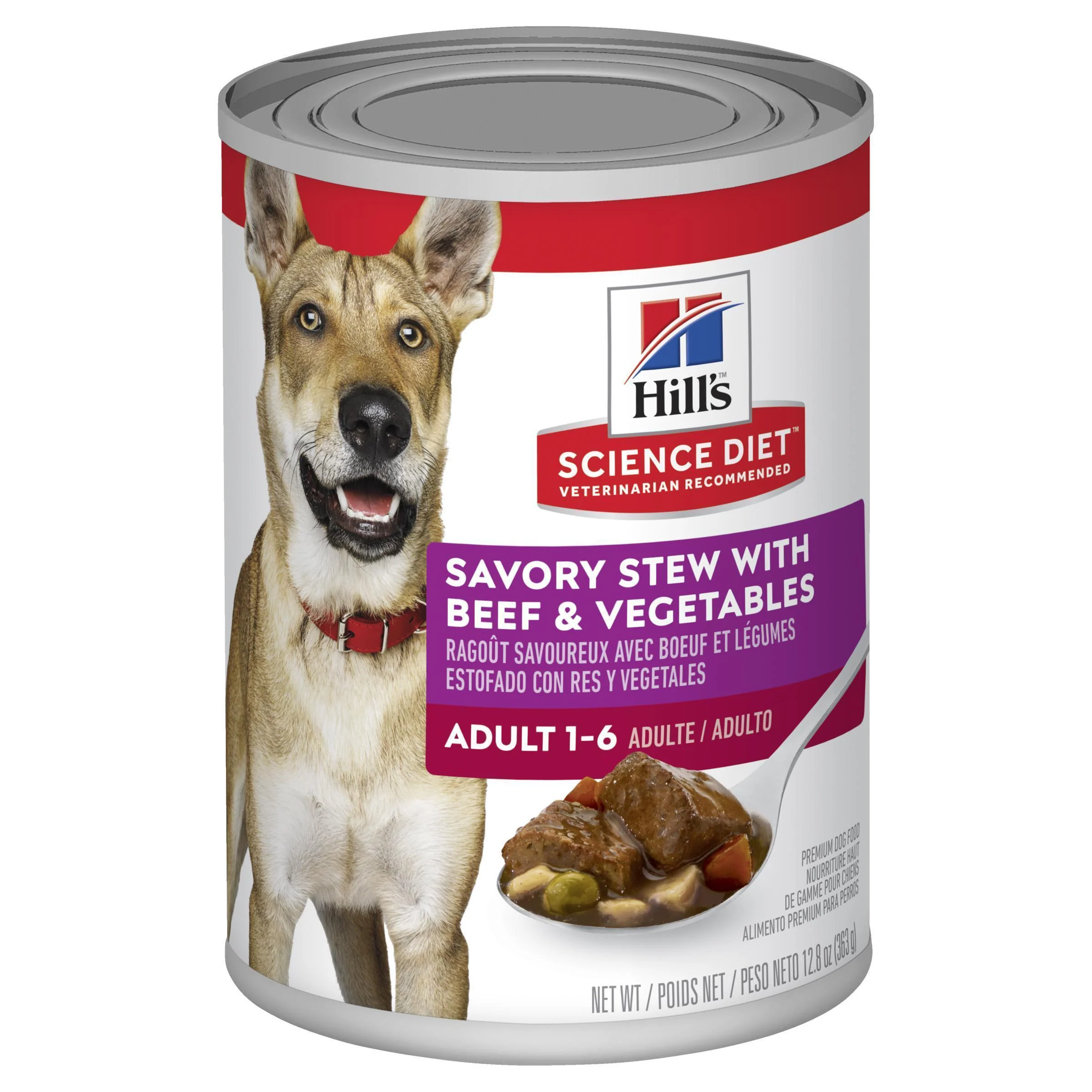 Hills Science Diet Adult Savoury Stew Beef and Vegetables Canned Dog Food 363g x 12 - Image 2