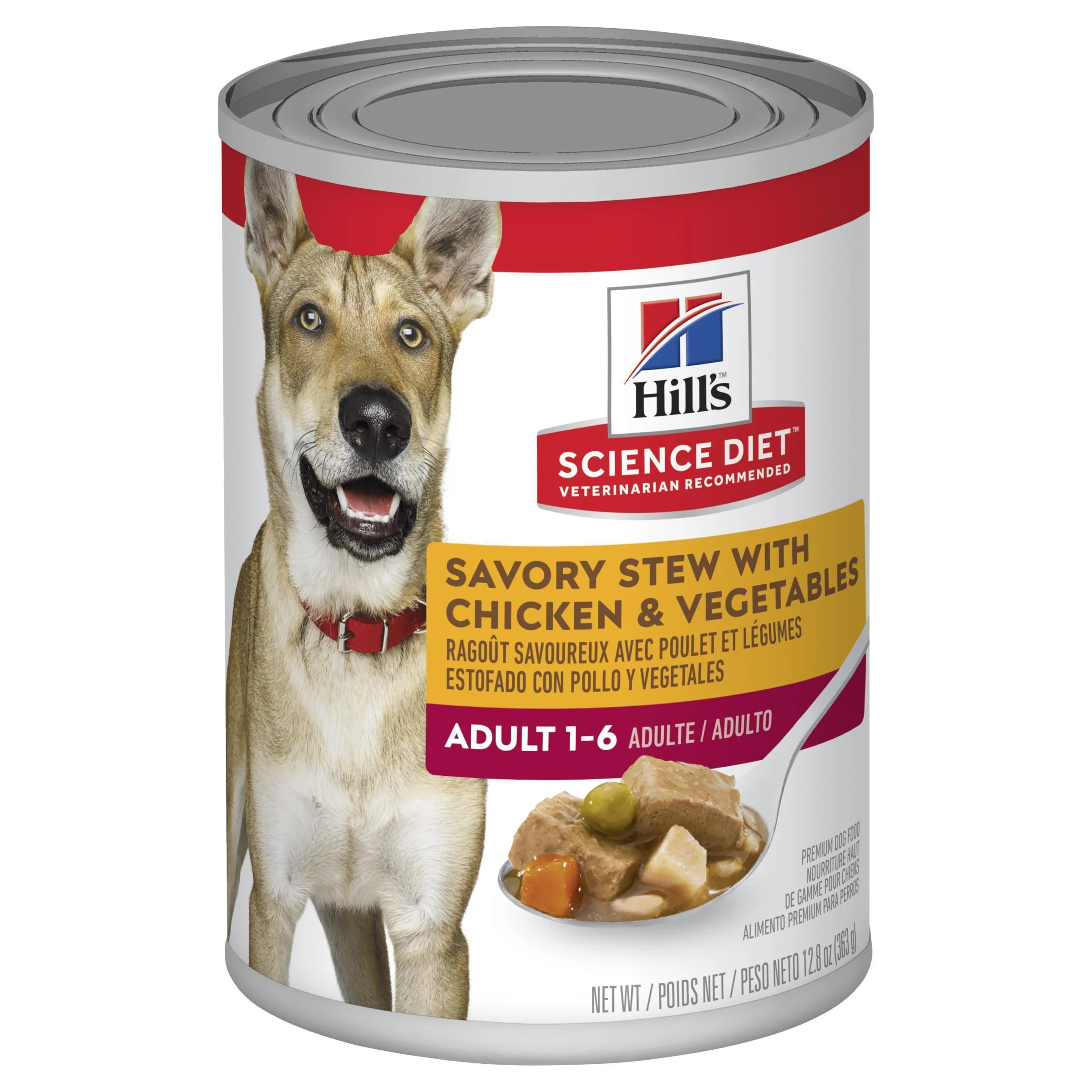 Hills Science Diet Adult Savoury Stew Chicken and Vegetables Canned Dog Food 363g x 12 - Image 2