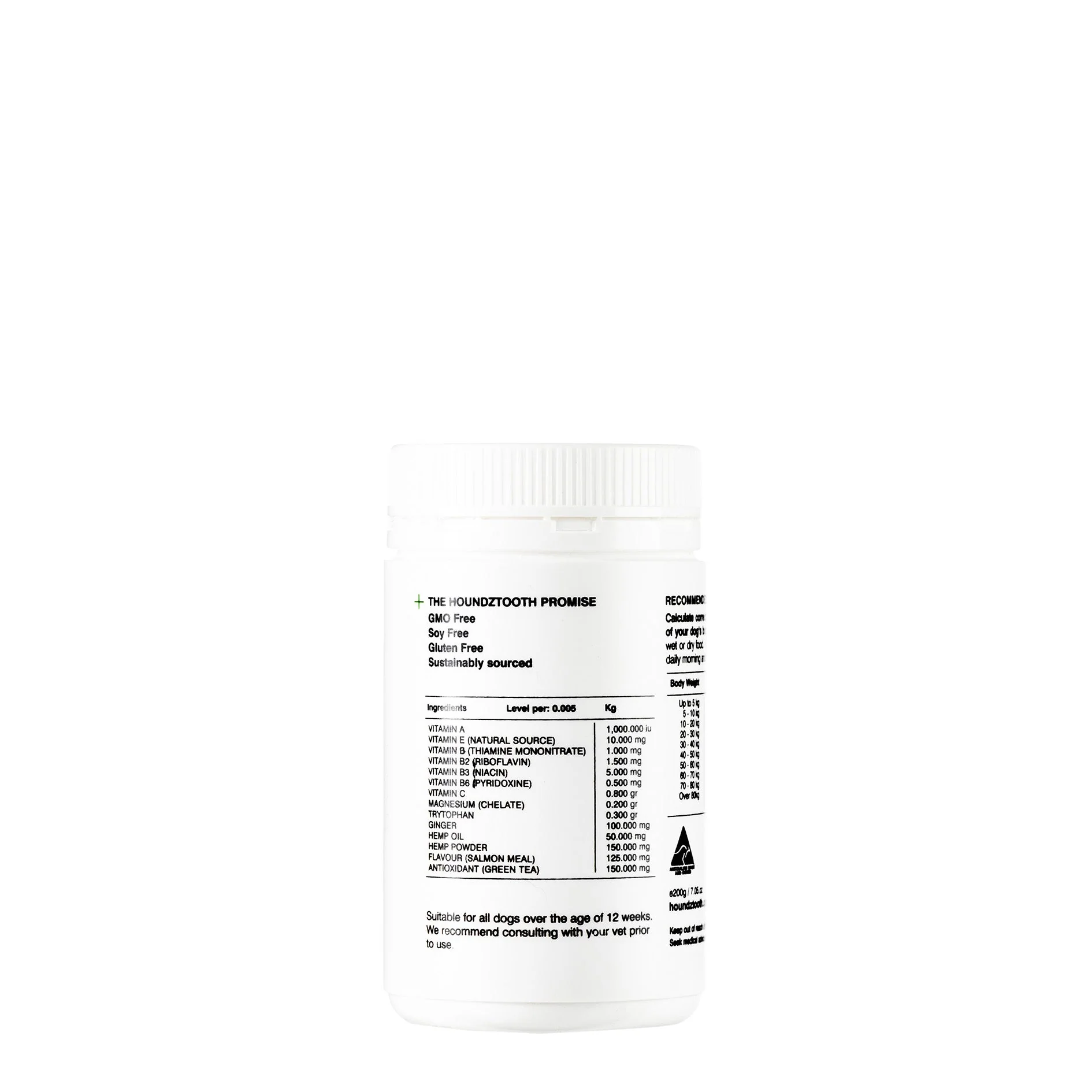 Houndztooth Hemp Anxiety Aid Health Supplement 200g - Image 2
