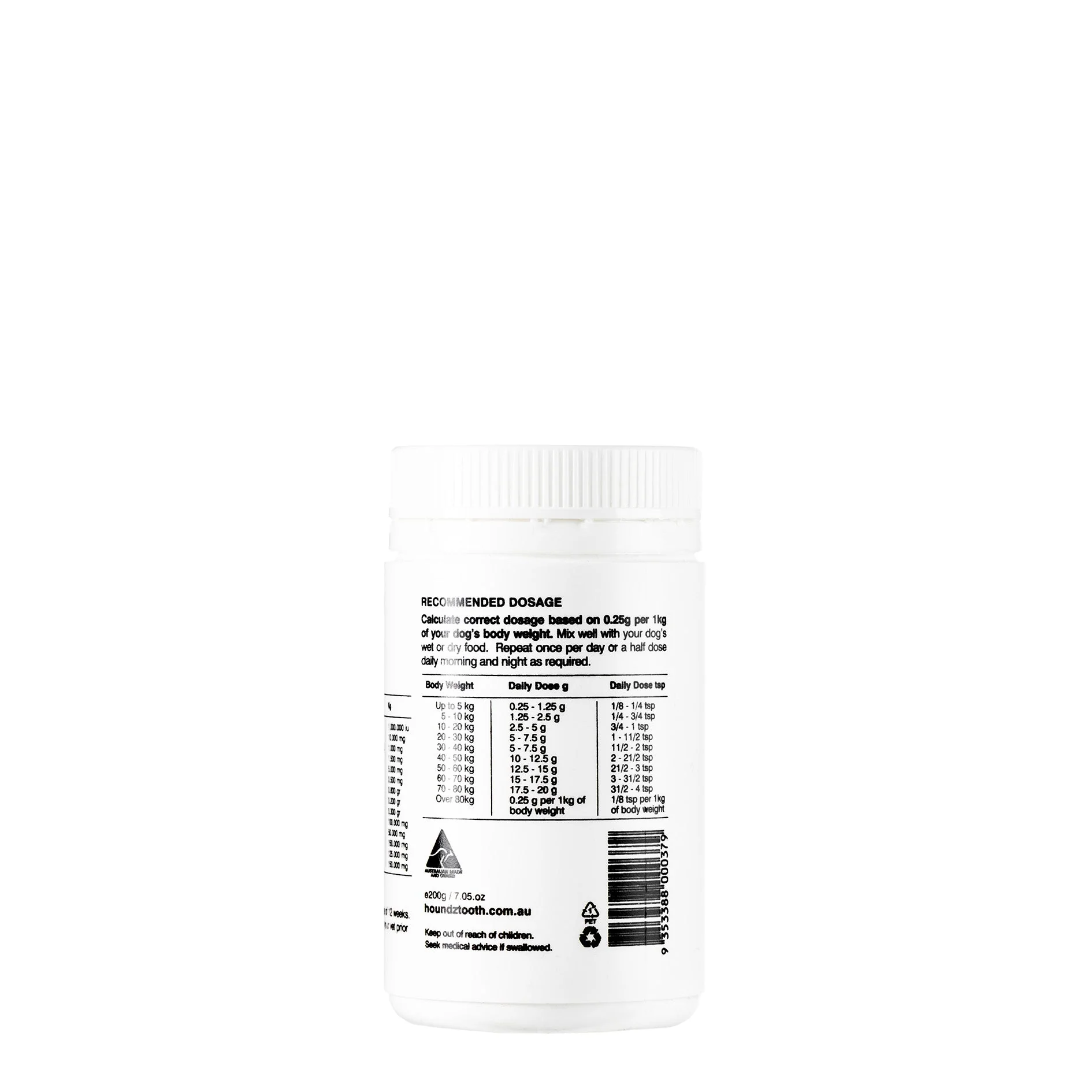 Houndztooth Hemp Anxiety Aid Health Supplement 200g - Image 3