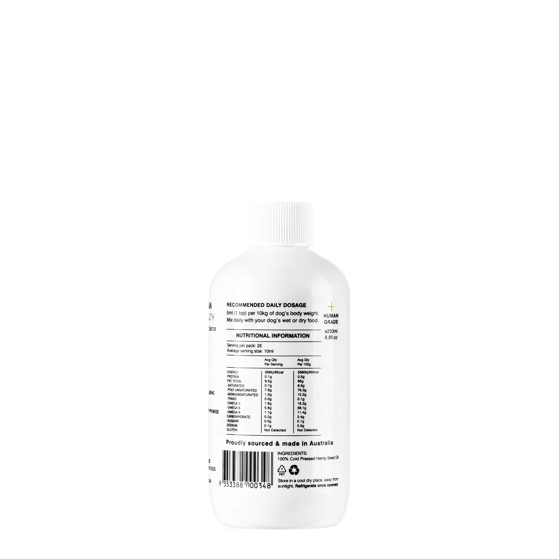 Houndztooth Hemp Seed Oil Health Supplement 250ml - Image 3