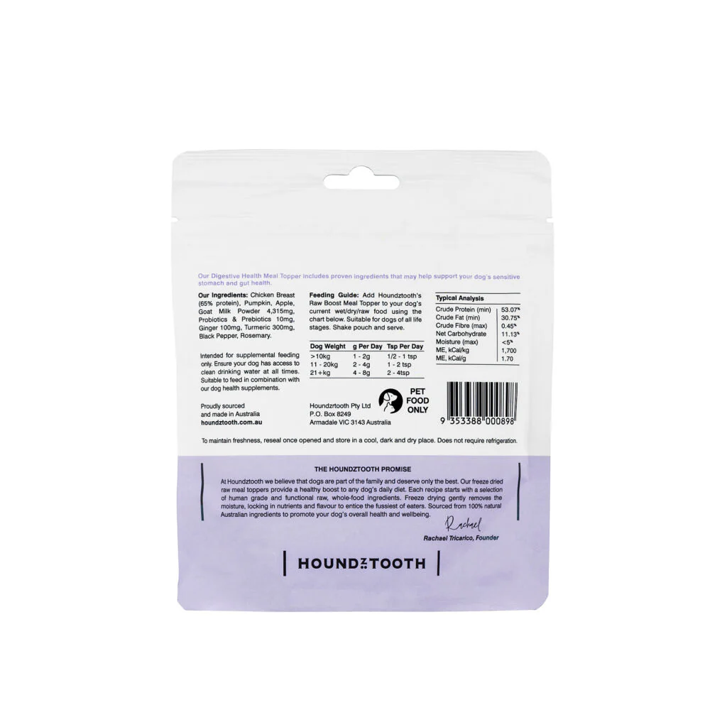 Houndztooth Raw Boost Digestive Health Meal Topper for Dogs 60g - Image 2