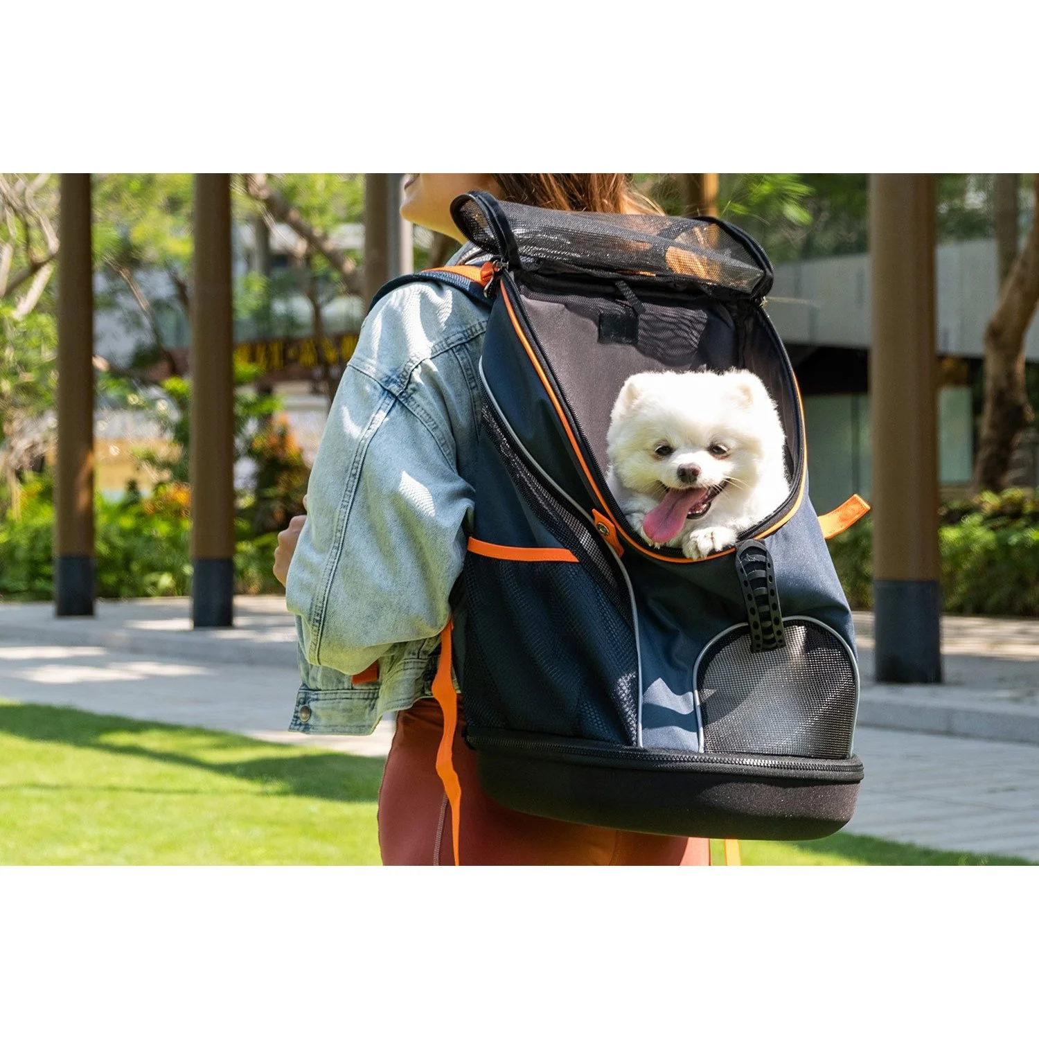 Ibiyaya Ultralight Pro Navy Blue Backpack Pet Carrier - Image 13
