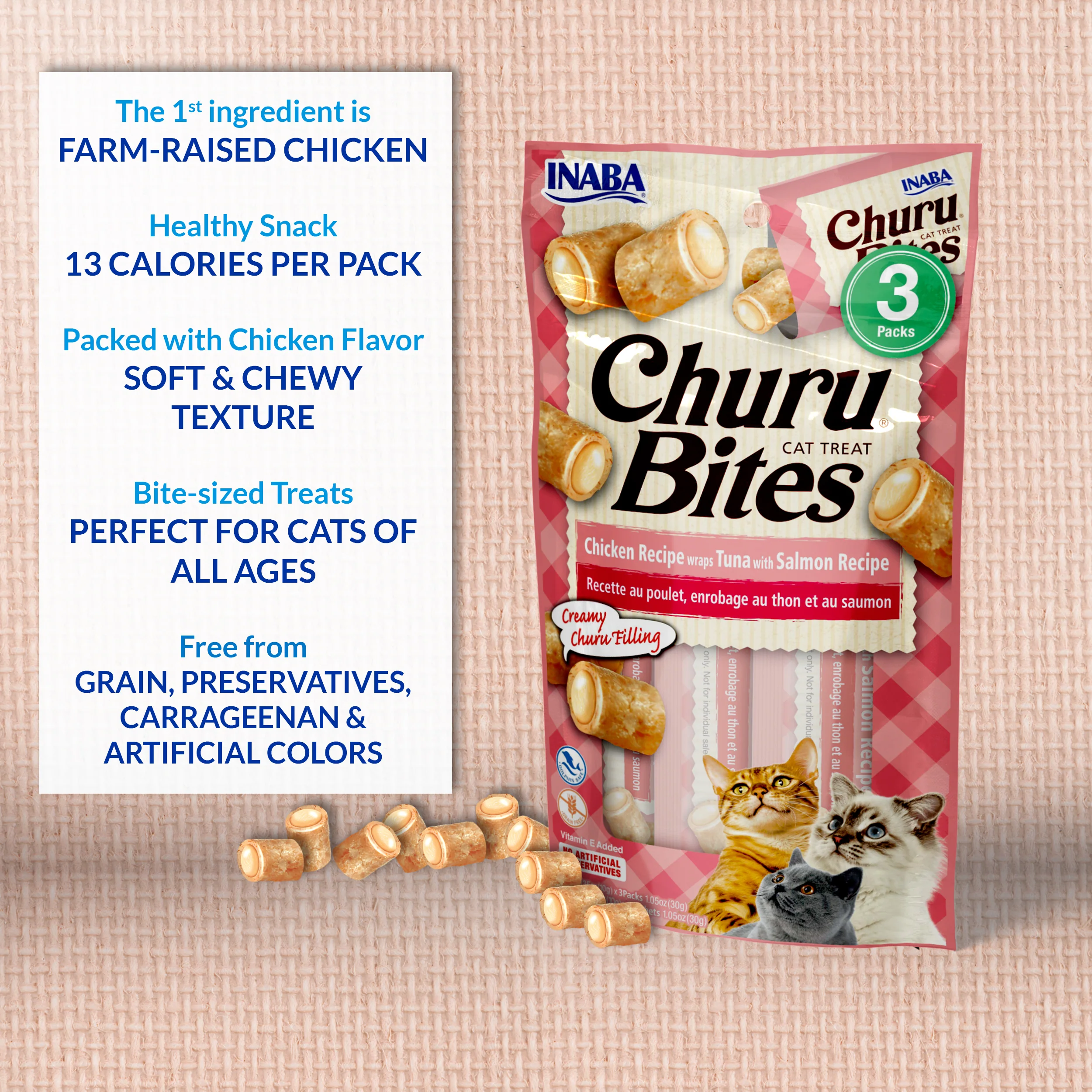 Inaba Churu Bites Chicken Tuna and Scallop Soft Cat Treats 3 Pack - Image 7