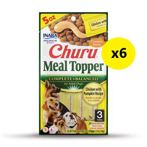 Inaba Churu Chicken and Pumpkin Meal Topper for Dogs 3 Pack x6