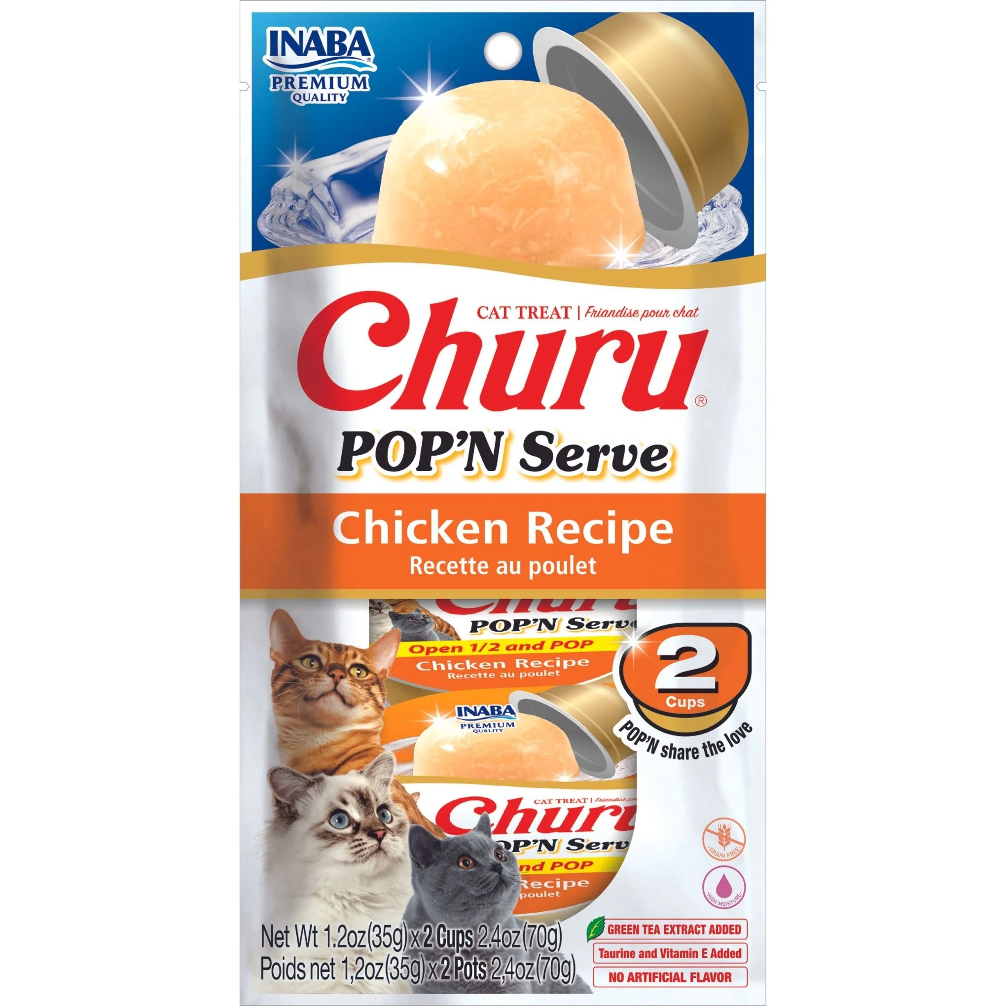Inaba Churu Pop N Serve Chicken Jelly Treat for Cats 2 Pack x4 - Image 4