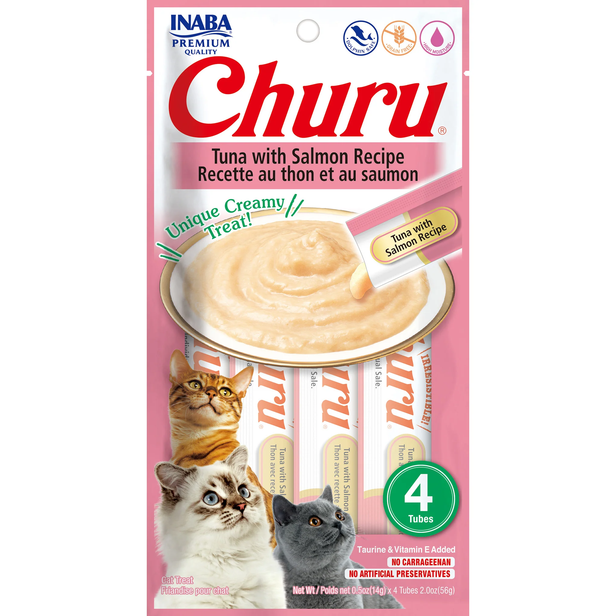 Inaba Churu Puree Tuna with Salmon Cat Treats 56g x 6 - Image 3