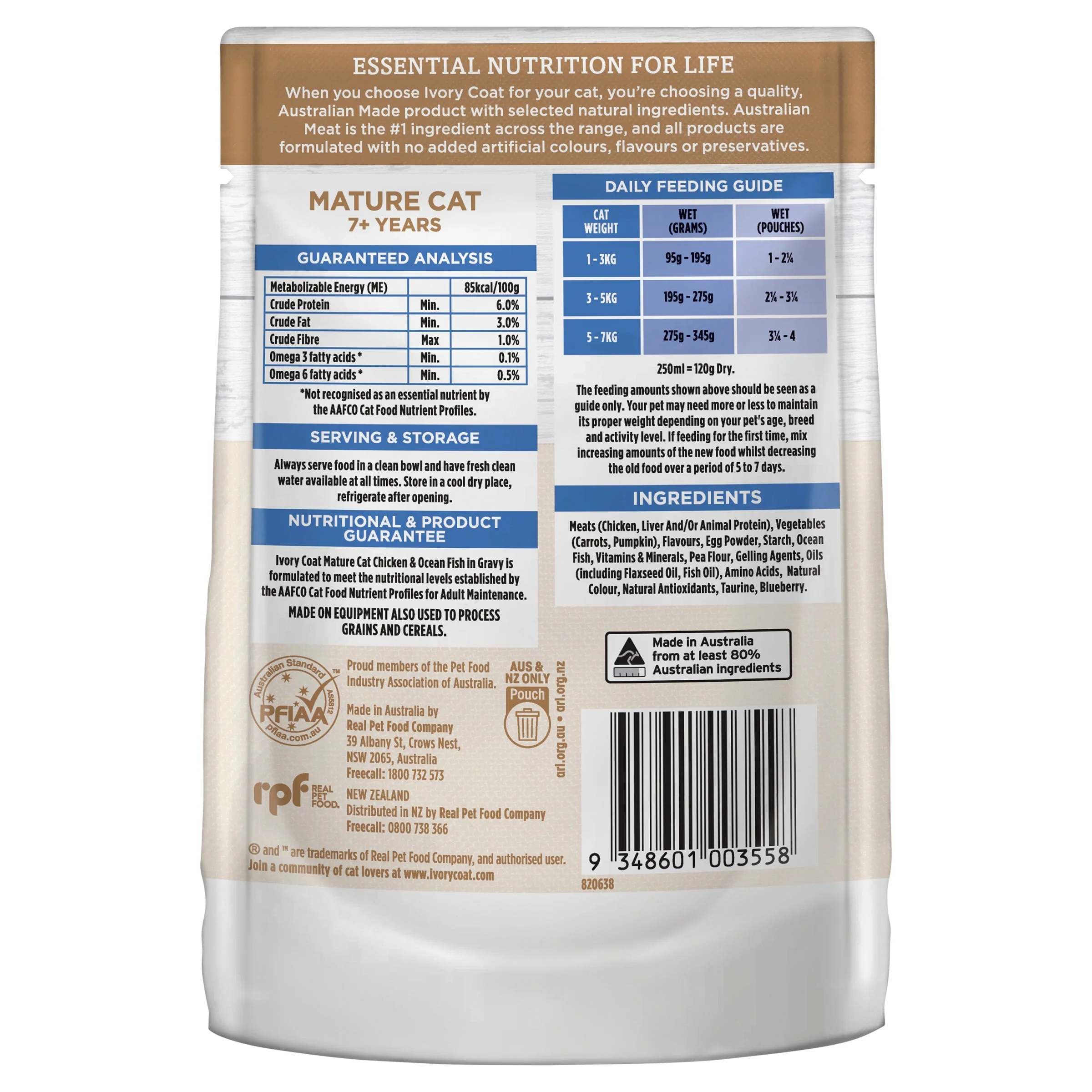 Ivory Coat Grain Free Chicken and Ocean Fish in Gravy Mature Cat Wet Food 85g - Image 2
