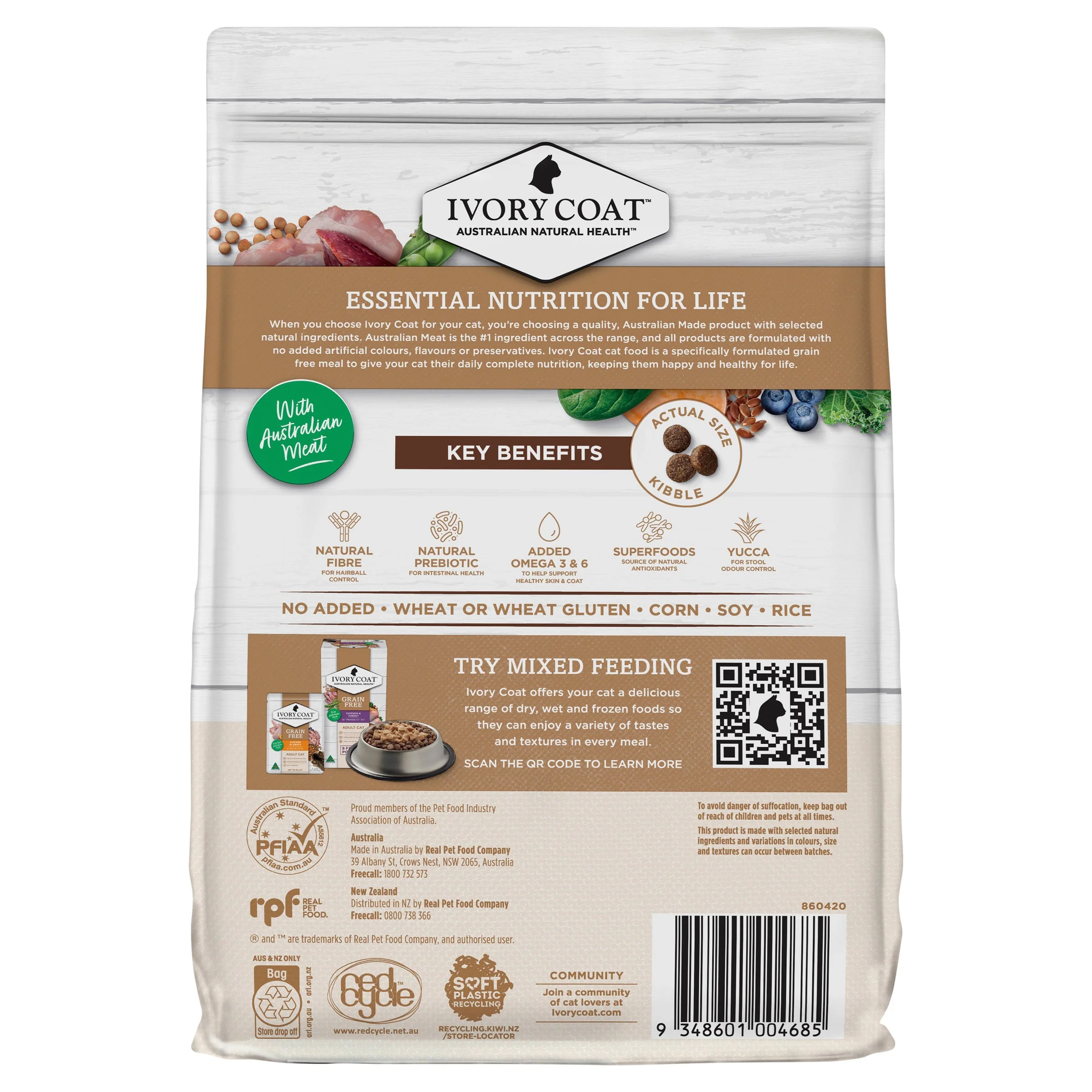 Ivory Coat Grain Free Chicken and Kangaroo Adult Cat Dry Food 2kg - Image 2