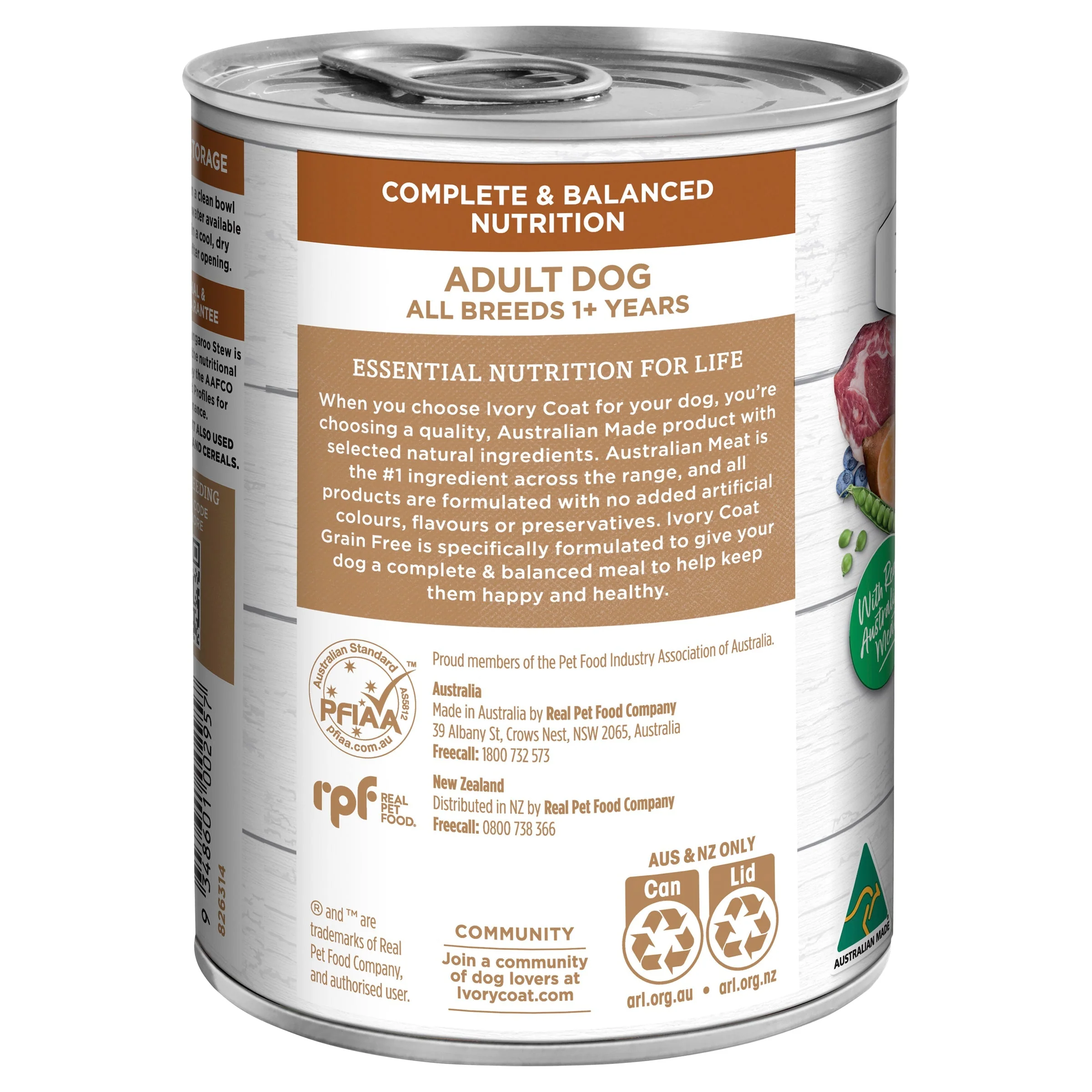 Ivory Coat Grain Free Lamb and Kangaroo Stew Adult Dog Wet Food 400g - Image 2