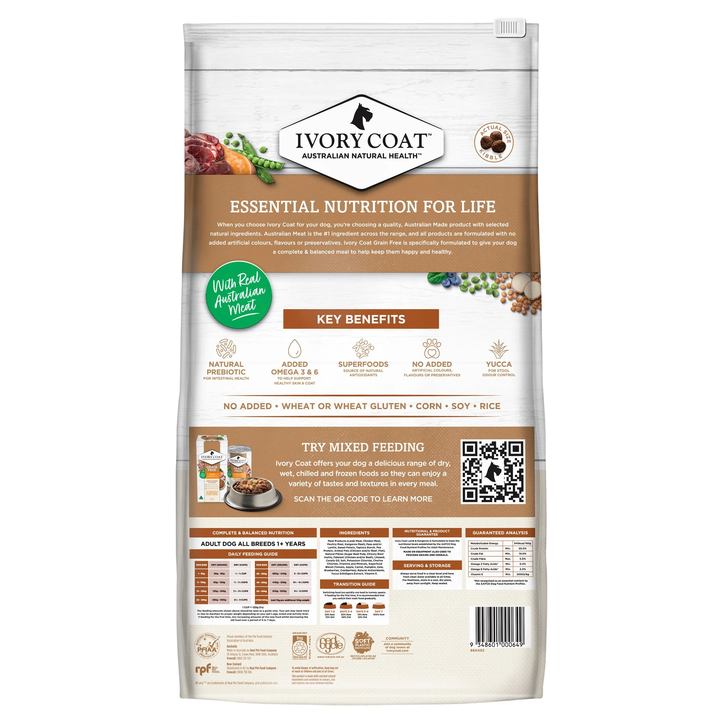 Ivory Coat Grain Free Lamb and Kangaroo Adult Dog Dry Food 13kg - Image 2
